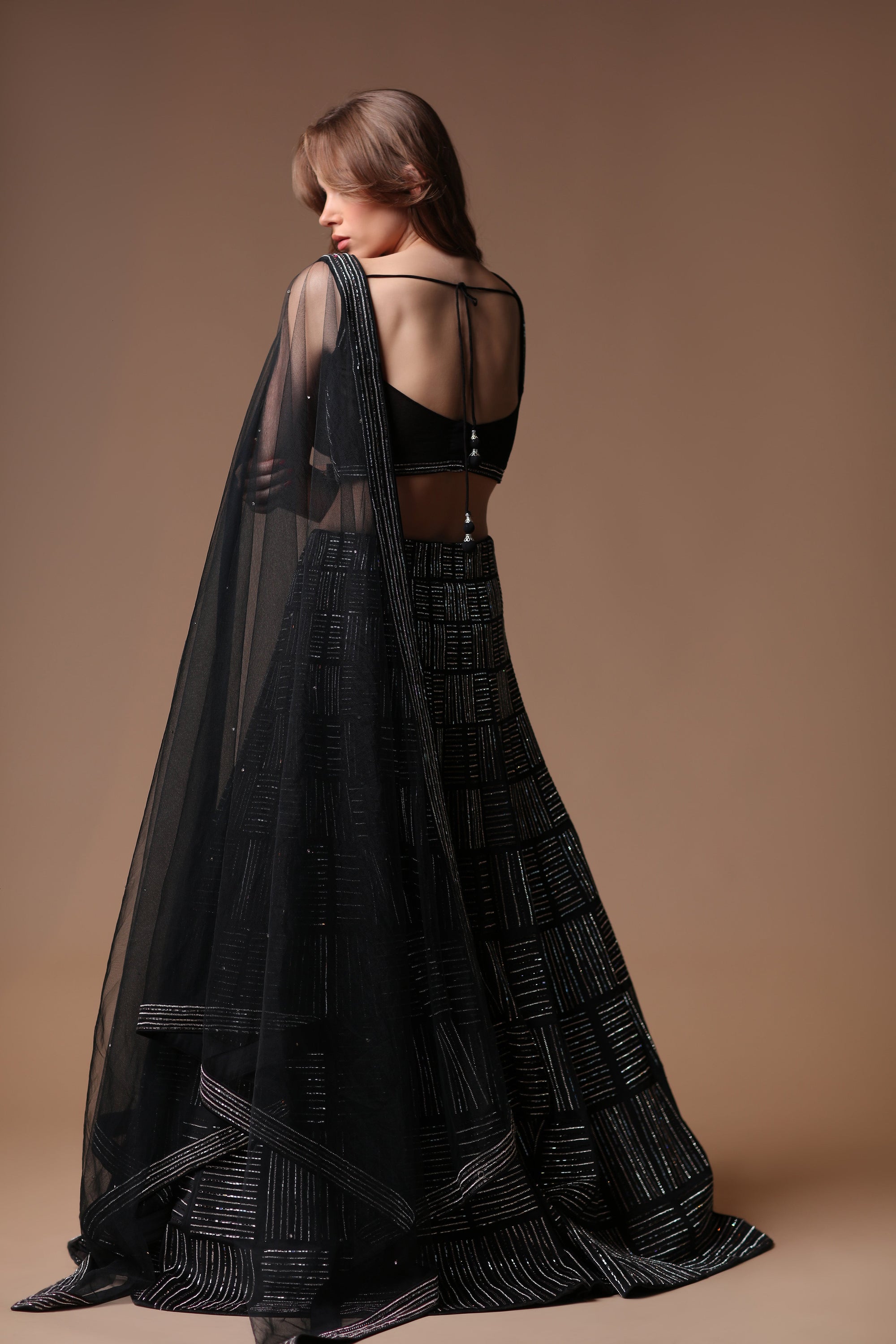 Monotone Onyx Lehenga