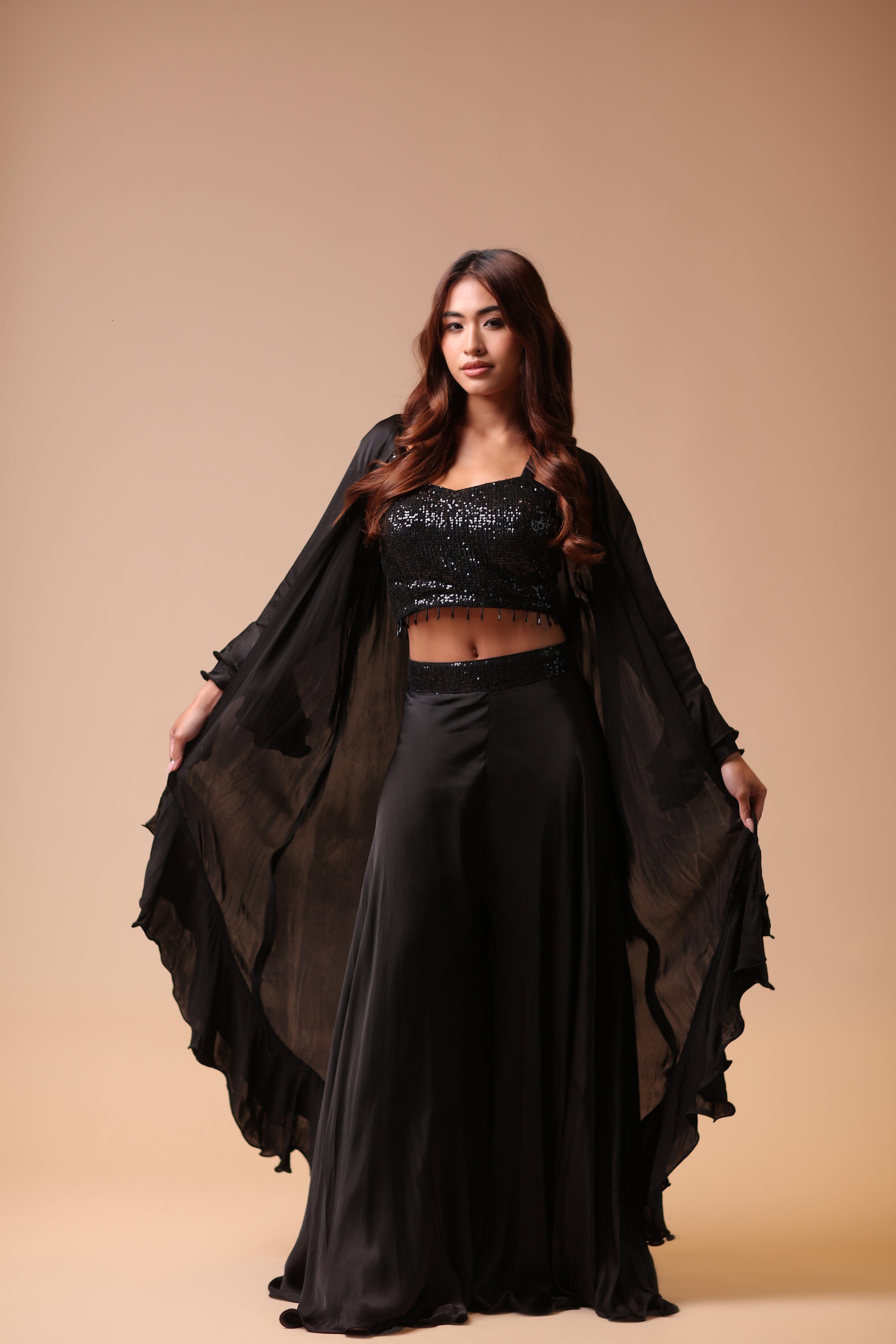 Elite Crop Top With Sharara Set