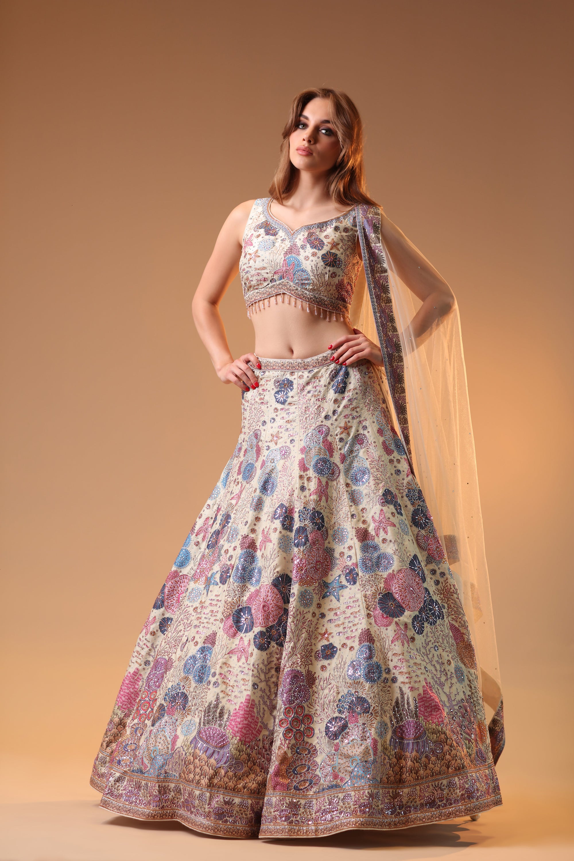 Paradise Embellished Lehenga with Croptop