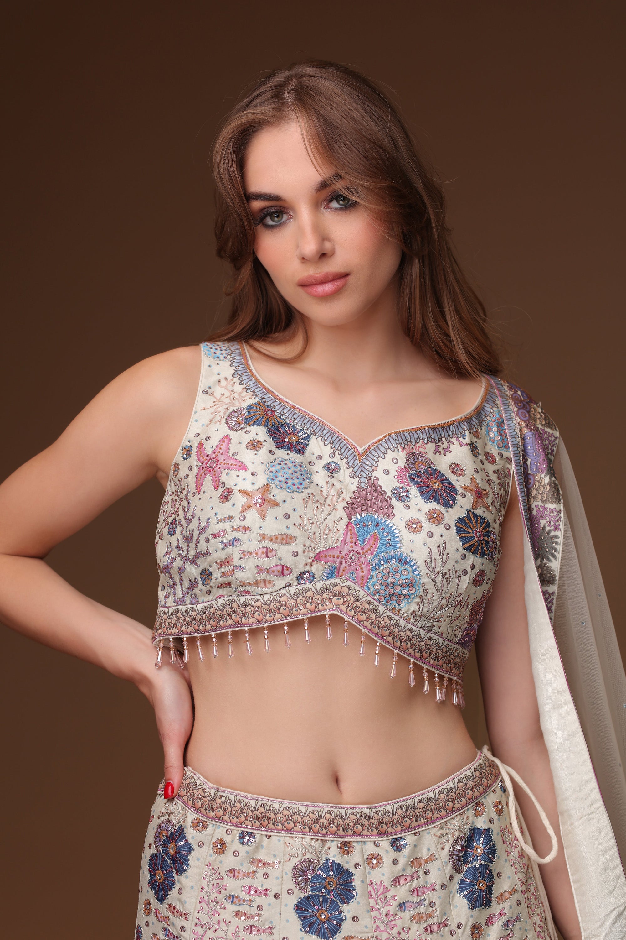 Paradise Embellished Lehenga with Croptop