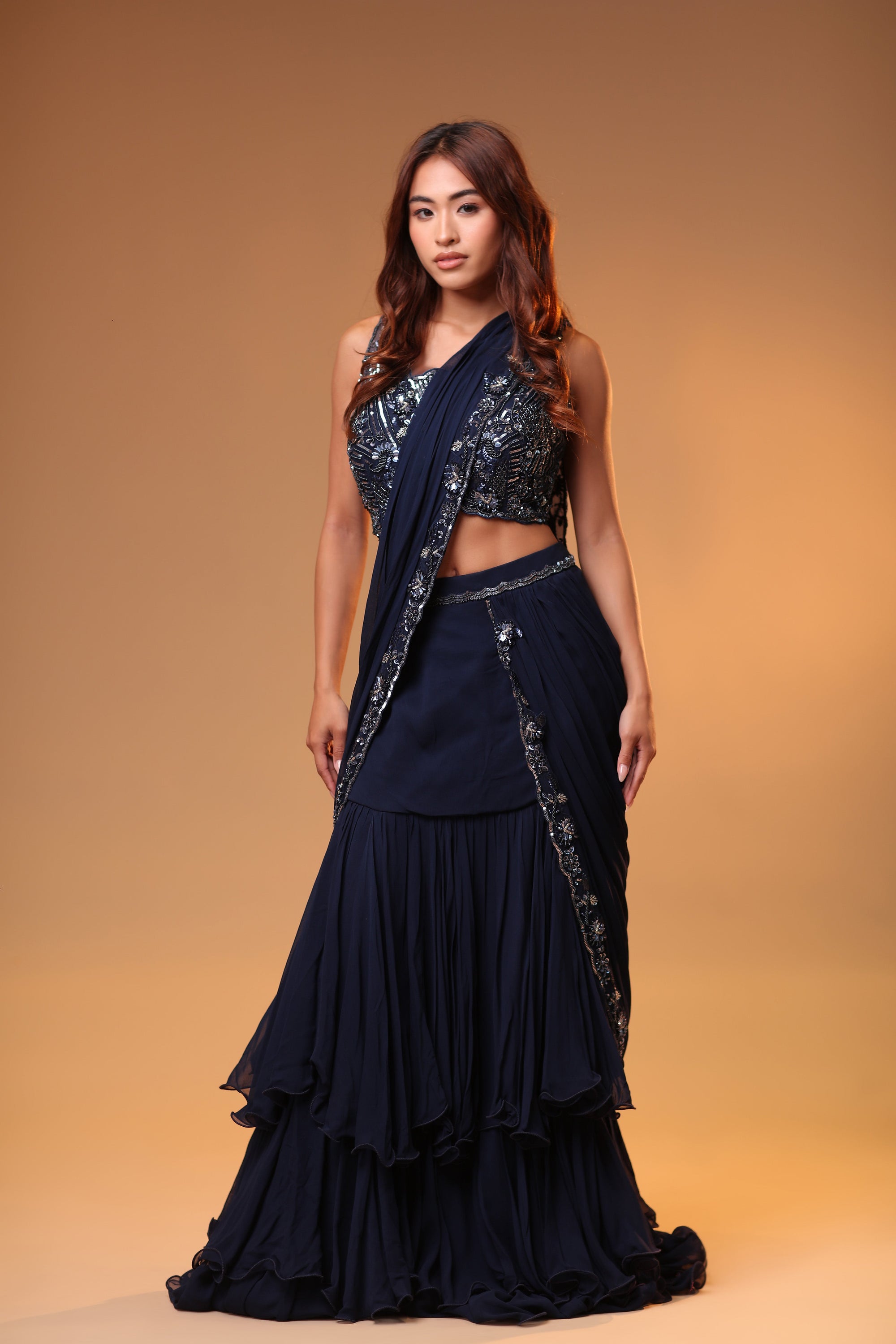 Exotic Navy Blue Saree