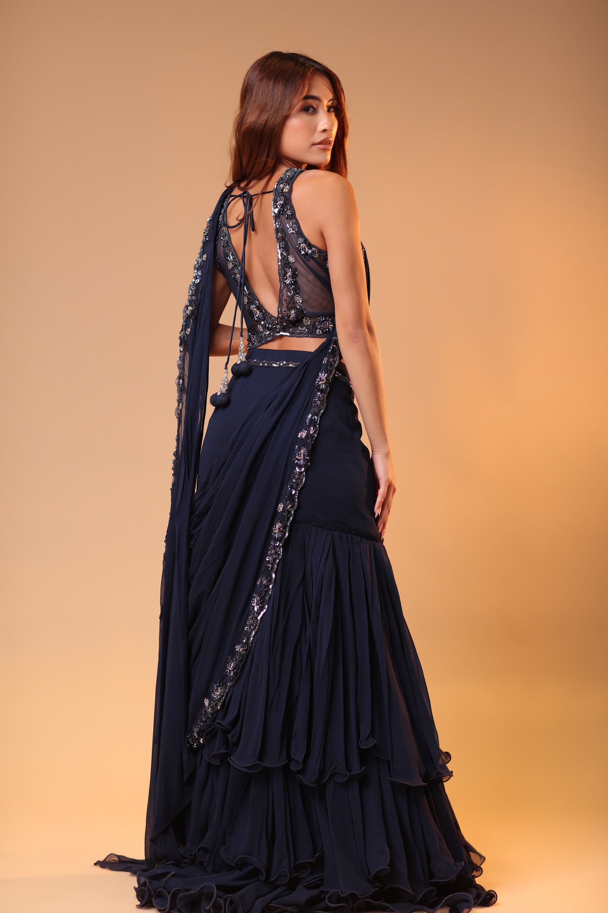 Exotic Navy Blue Saree