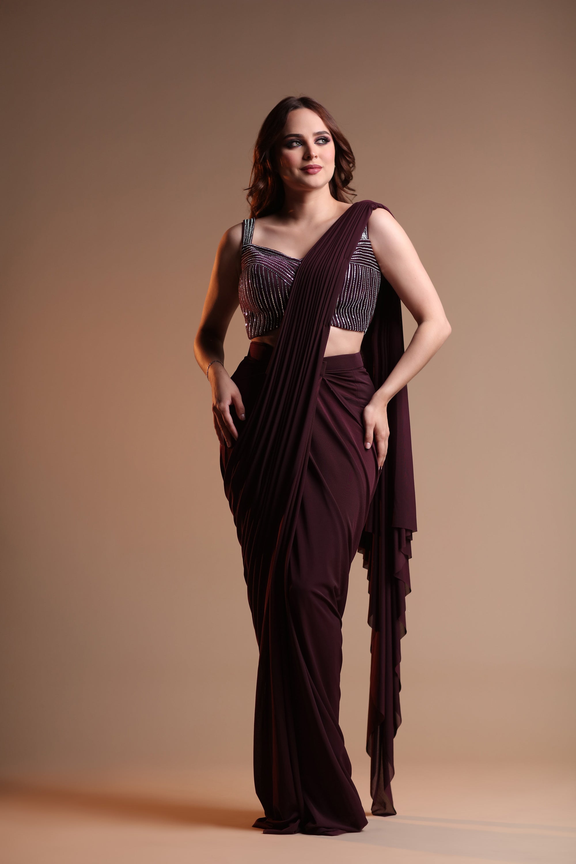 Daring Traditional Maroon Saree