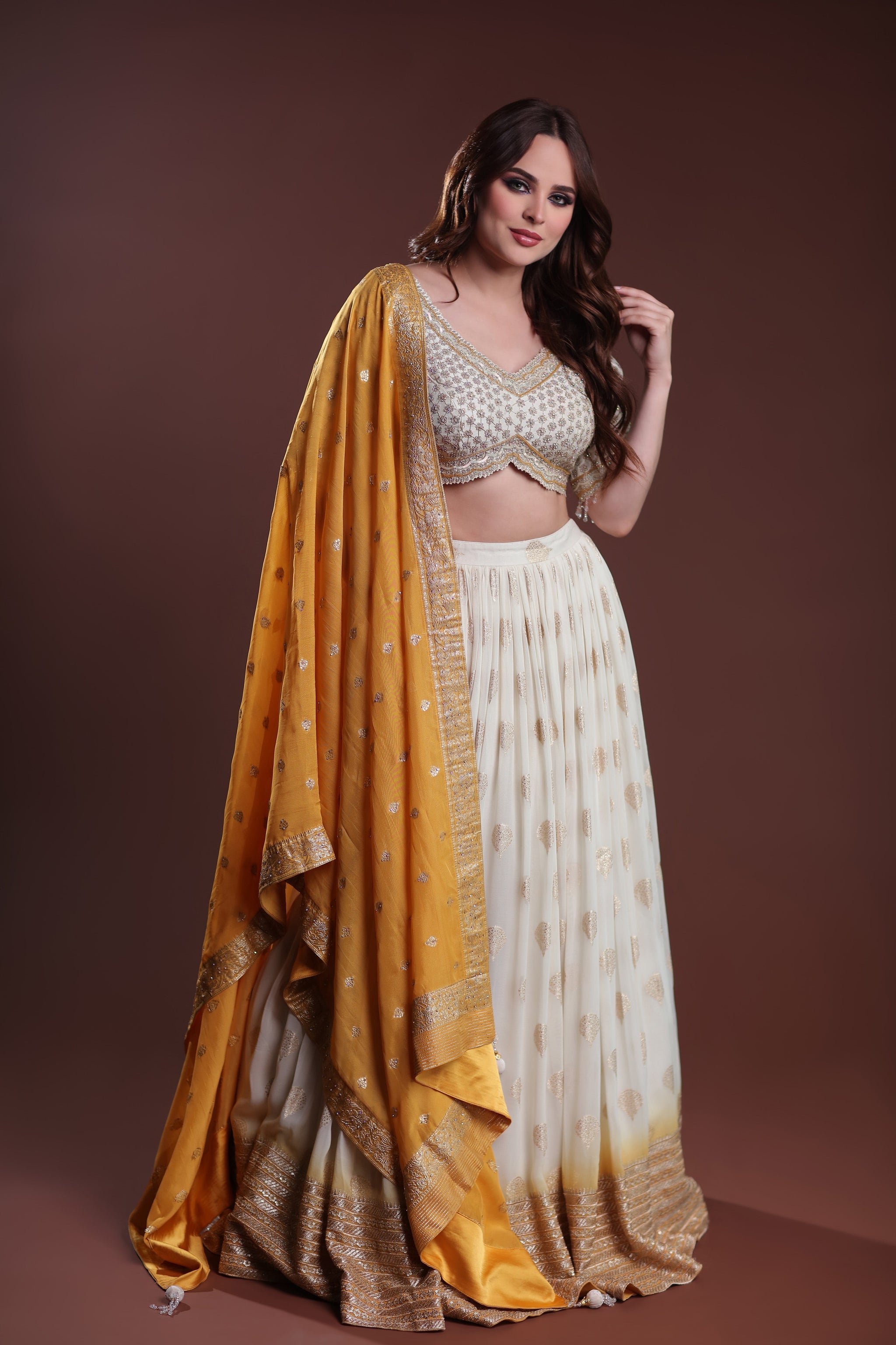 Gleaming Lehenga And Croptop