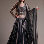 Embellished Onyx Lehenga