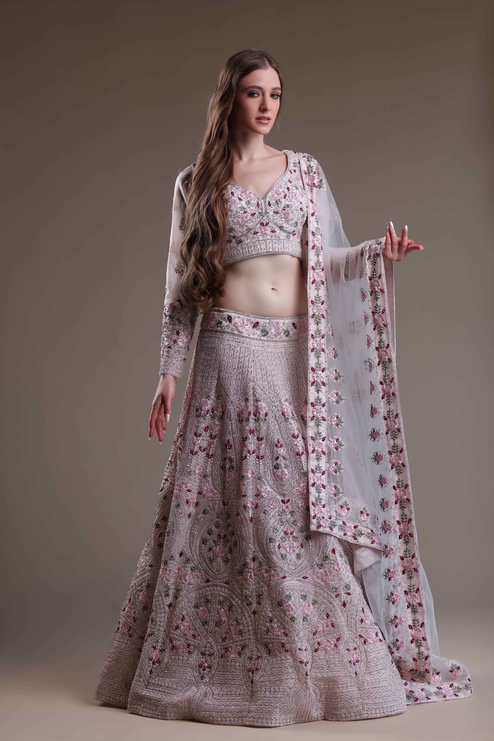 Embellished croptop and Lehenga