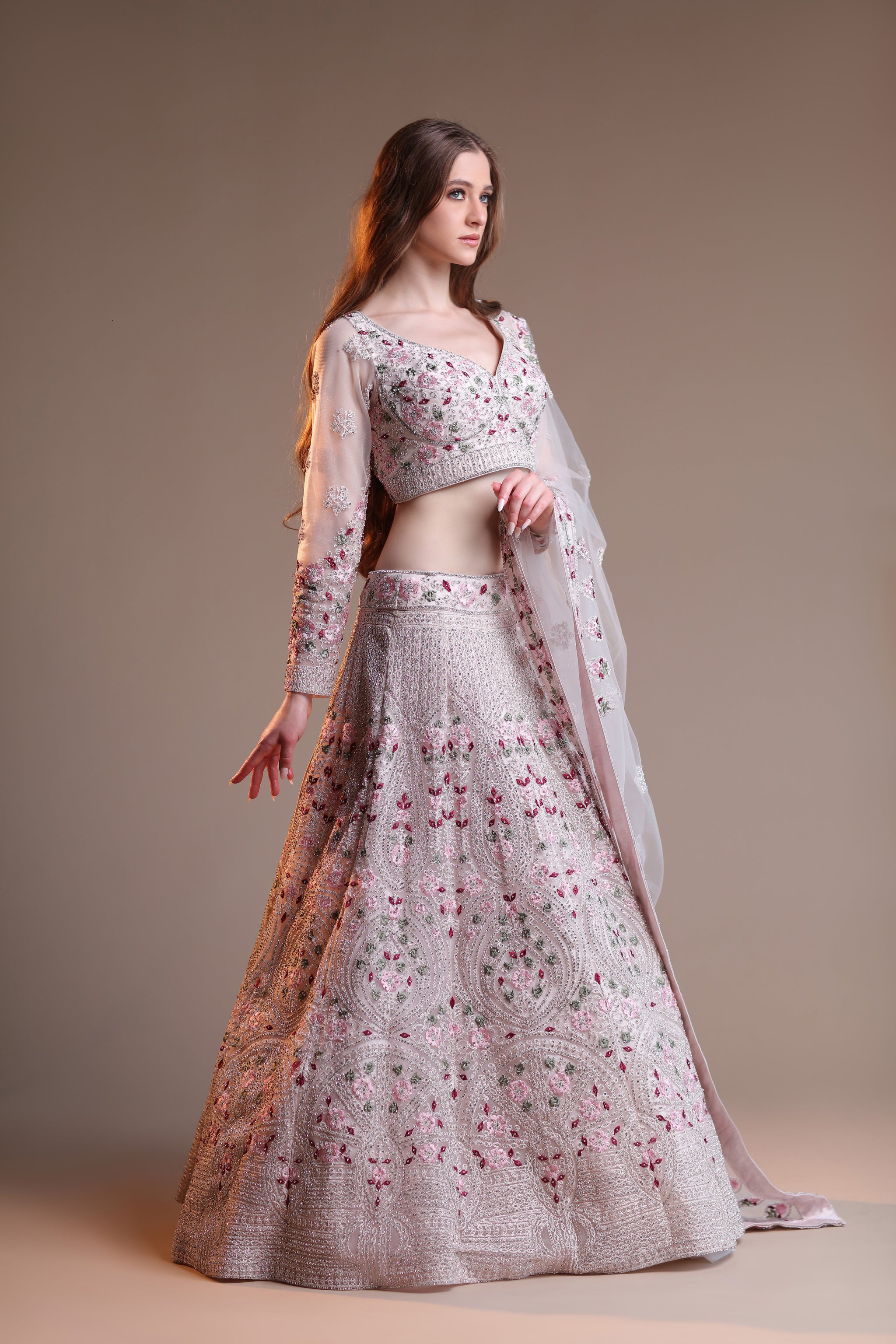 Embellished croptop and Lehenga