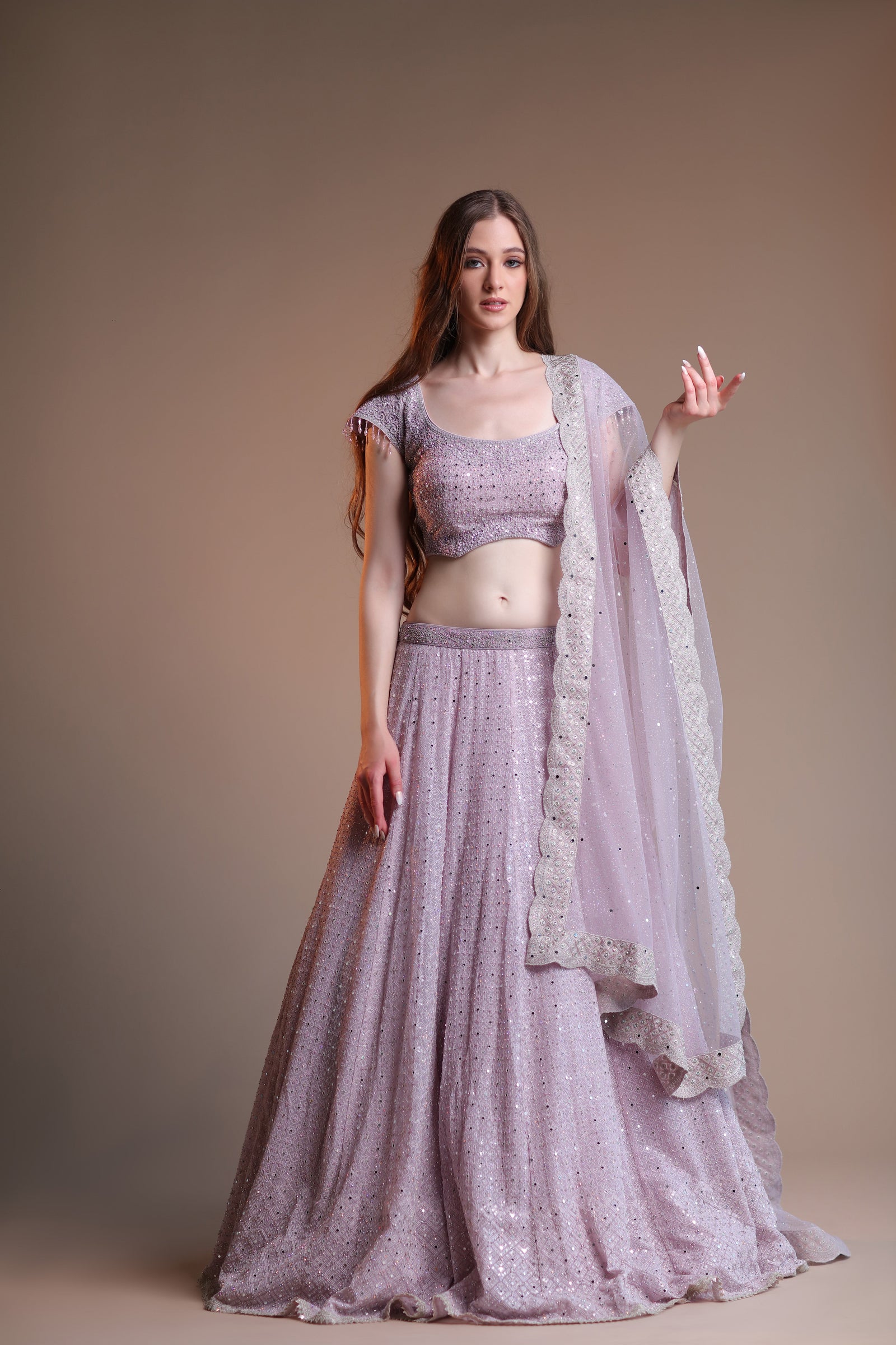 Shimmery Lavendar Lehenga