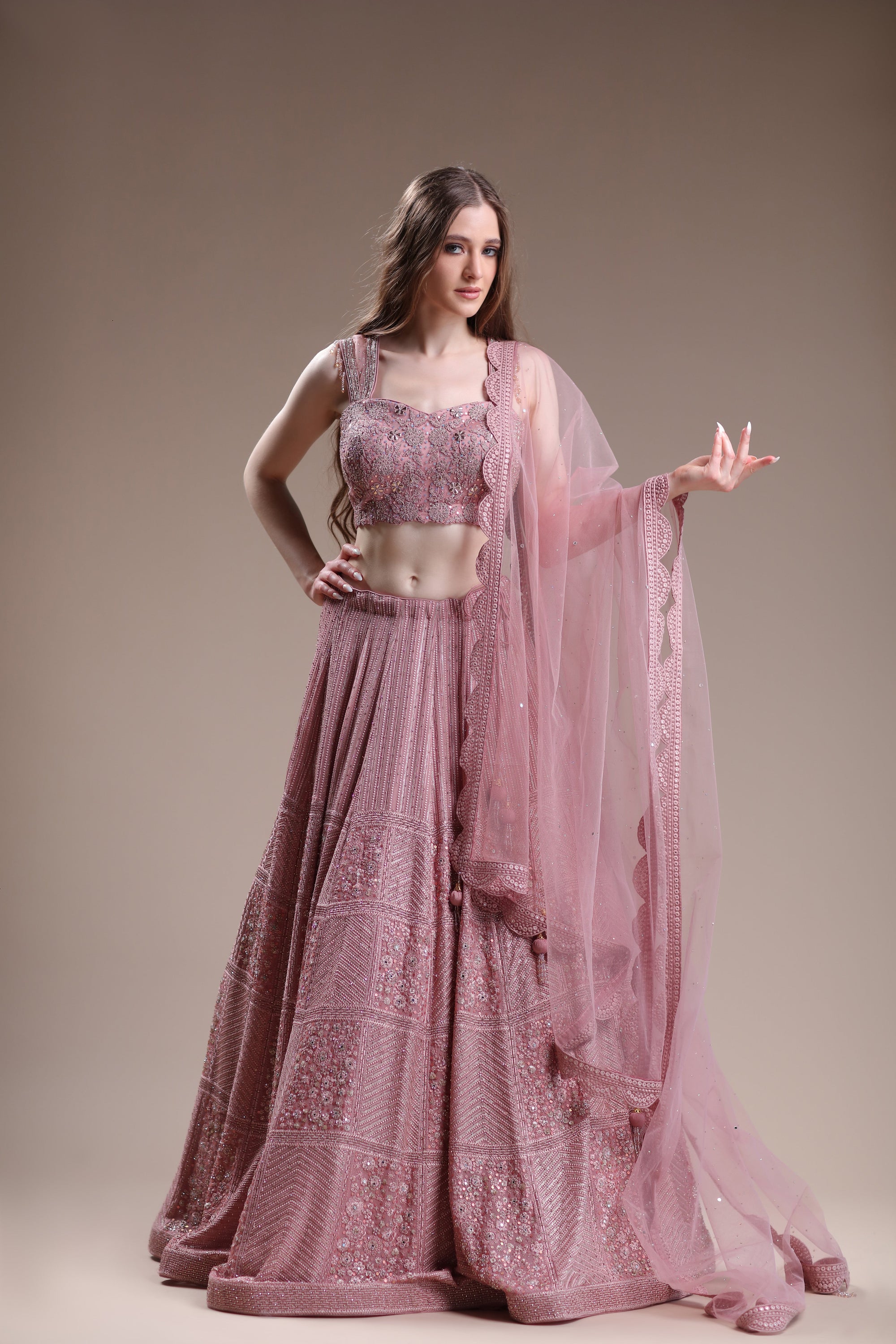 Elite Pastel Rose Lehenga