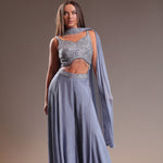 Chic Moonlight Ensemble Featuring Sharara and Sequined Blouse