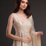 Ethereal Two-toned Ensemble Featuring Sequined Gharara And Kurta