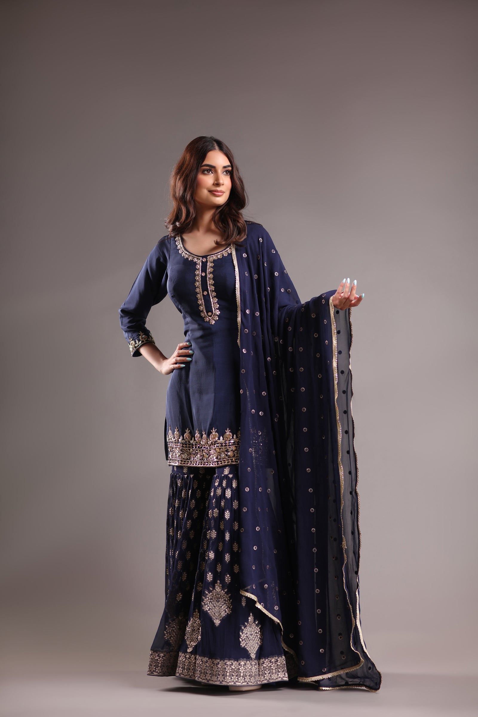 Exquisite Embellished Sharara And Kurta