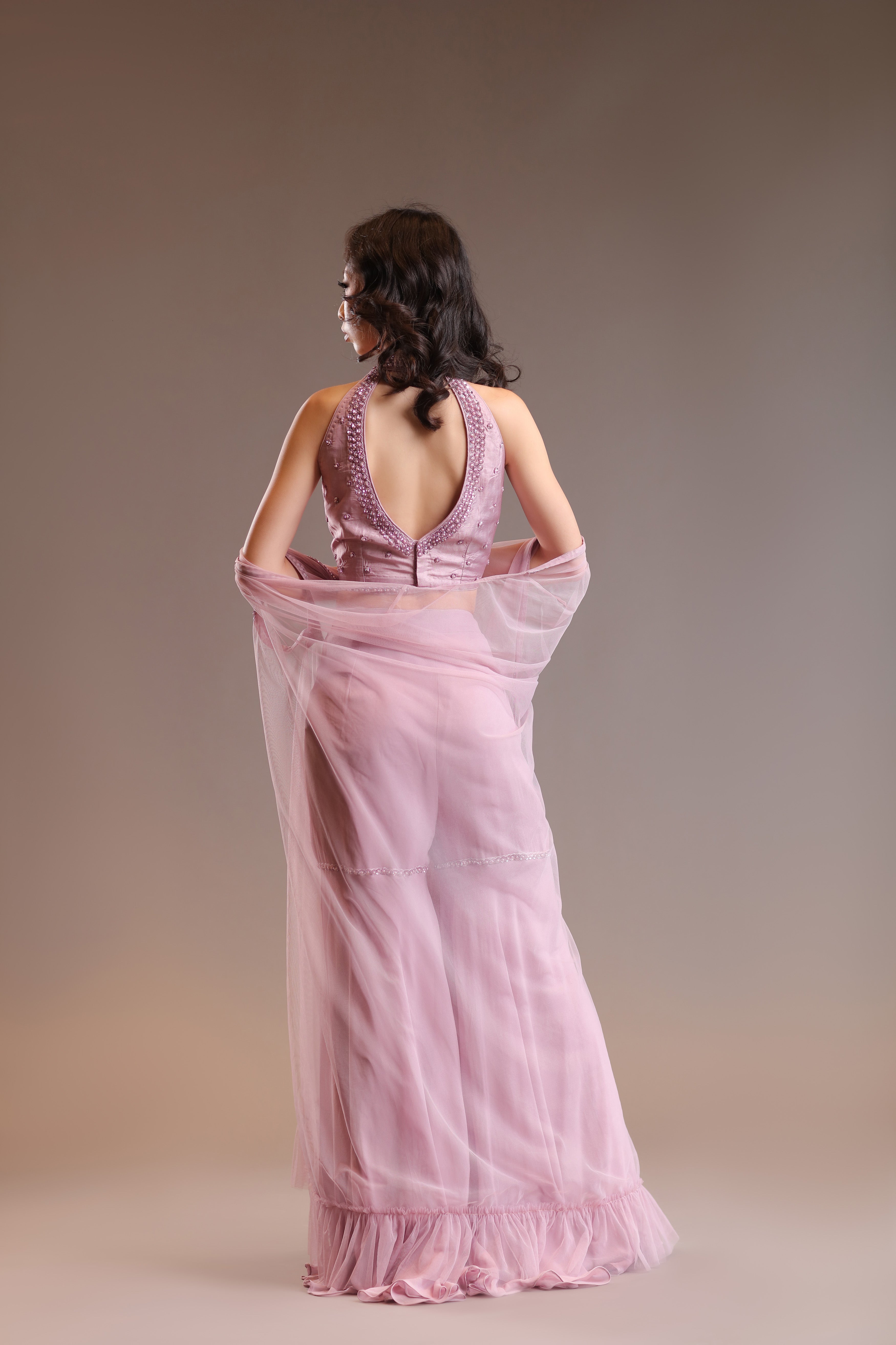 Alluring Pastel Pink Gharara-Style Sharara