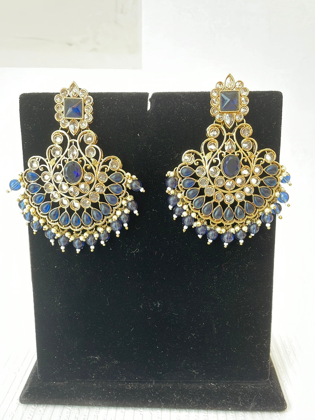 Long Faux Kundan Earrings