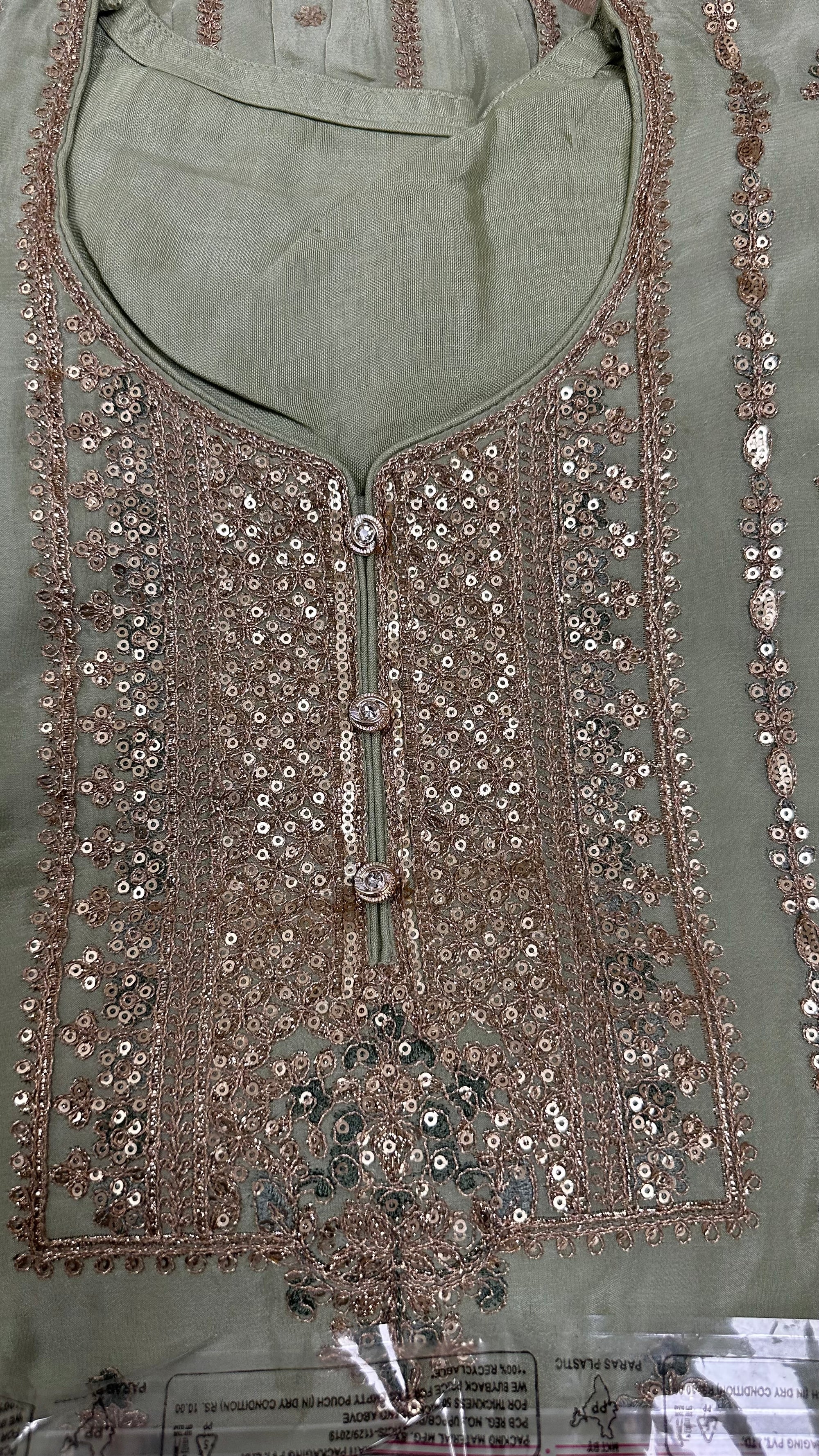 Gold Emb Gharara Suit