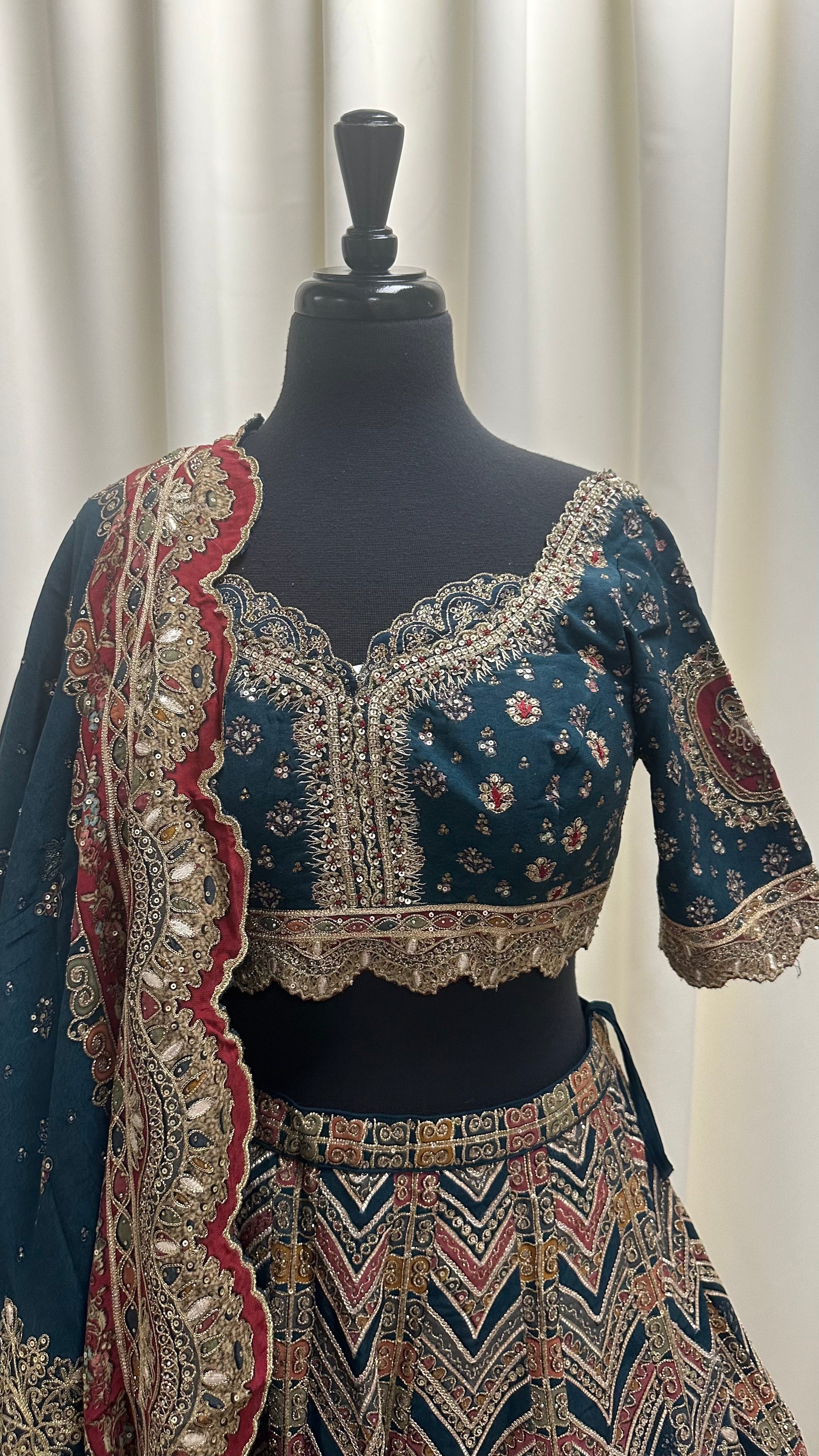 Gorgeous Lehenga with Traditional Gotta Patti Embroidery and Print