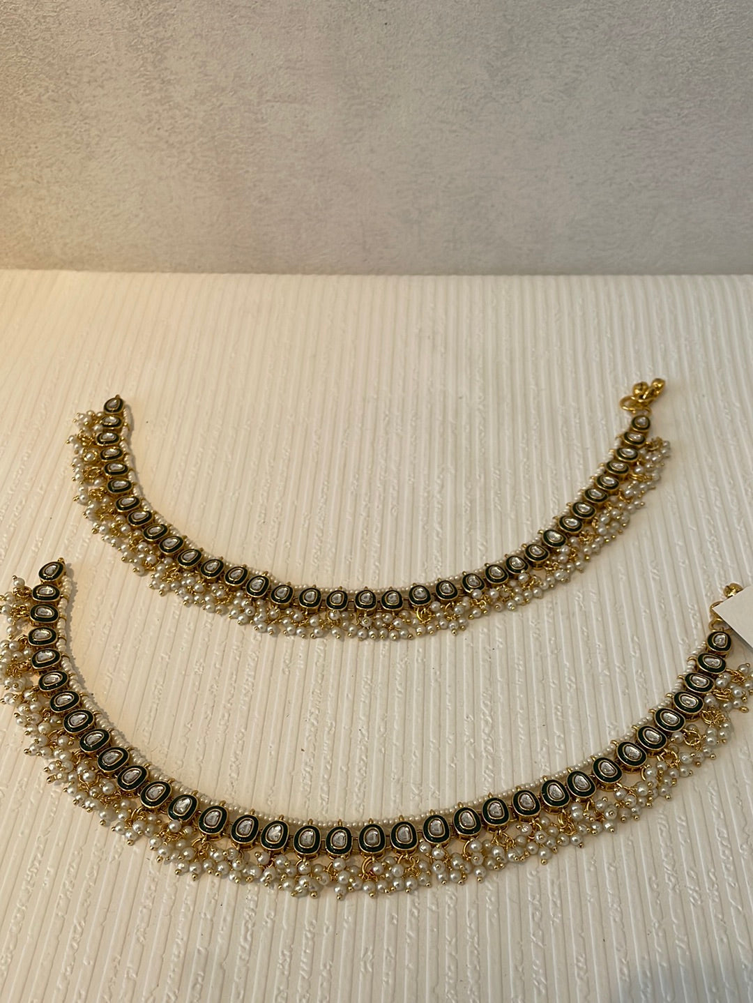 Stunning Kundan And Bead Anklets