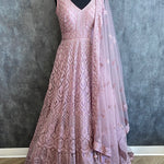 Magnificent Anarkali with pearl and thread work