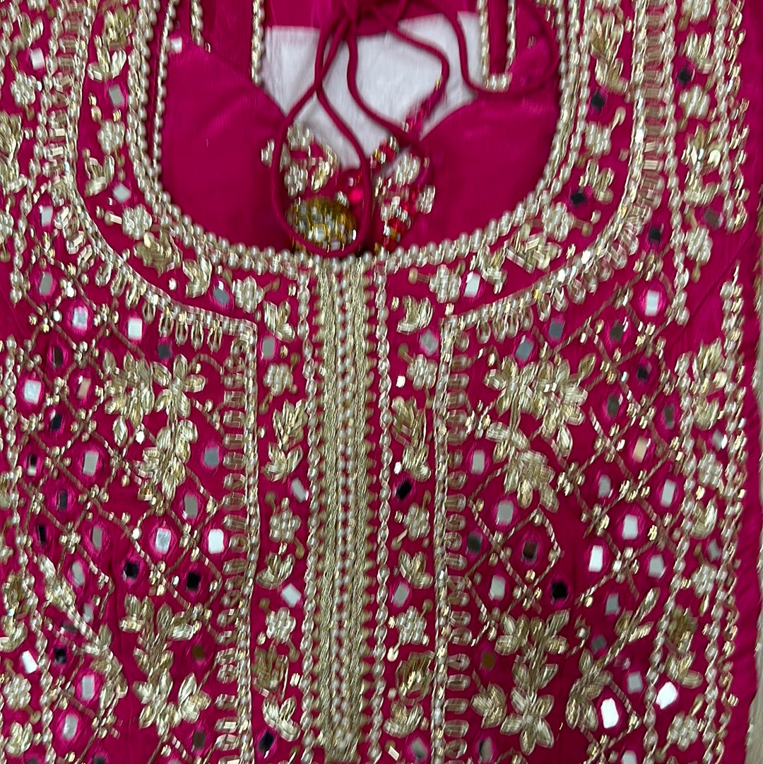 Mirror Work Heavy Embroidery Gharara Suit