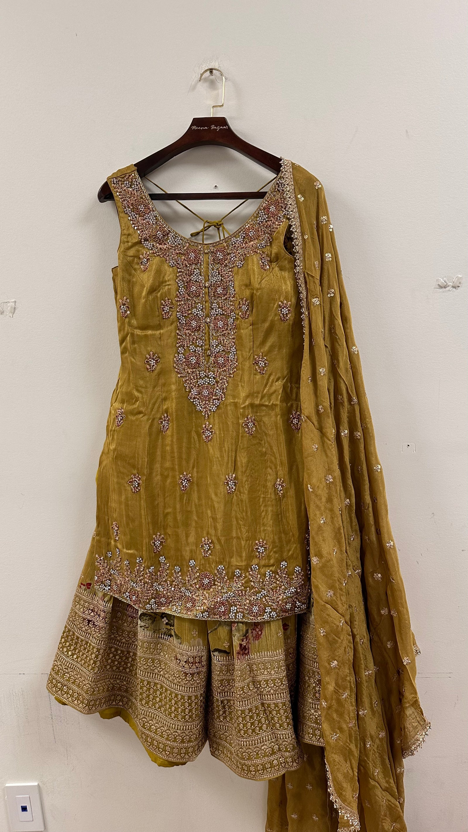 Motifs Embellished Shirt with Printed Sharara