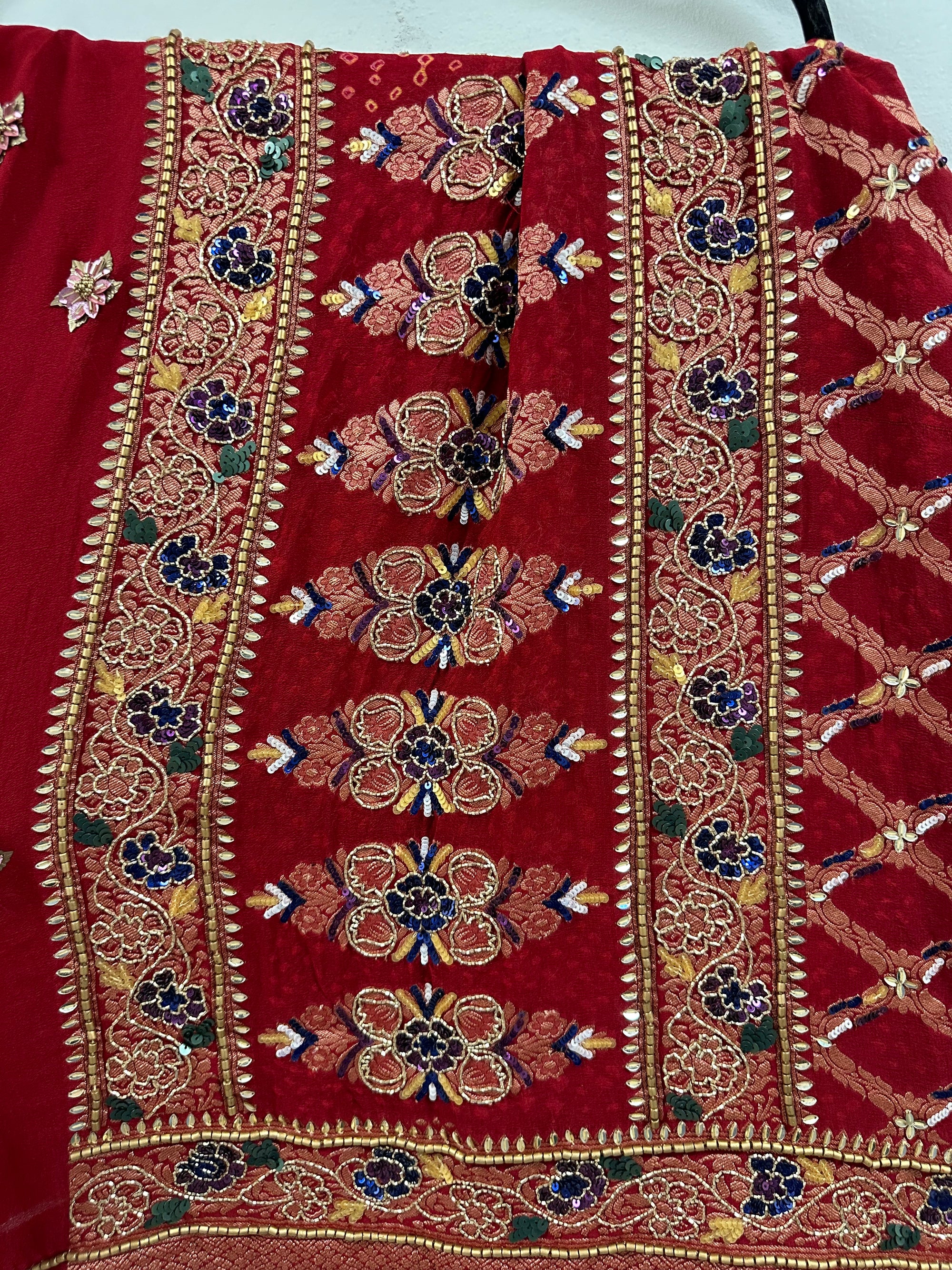 Pure Fabric Dupatta With Multicolour Hand Embroidery