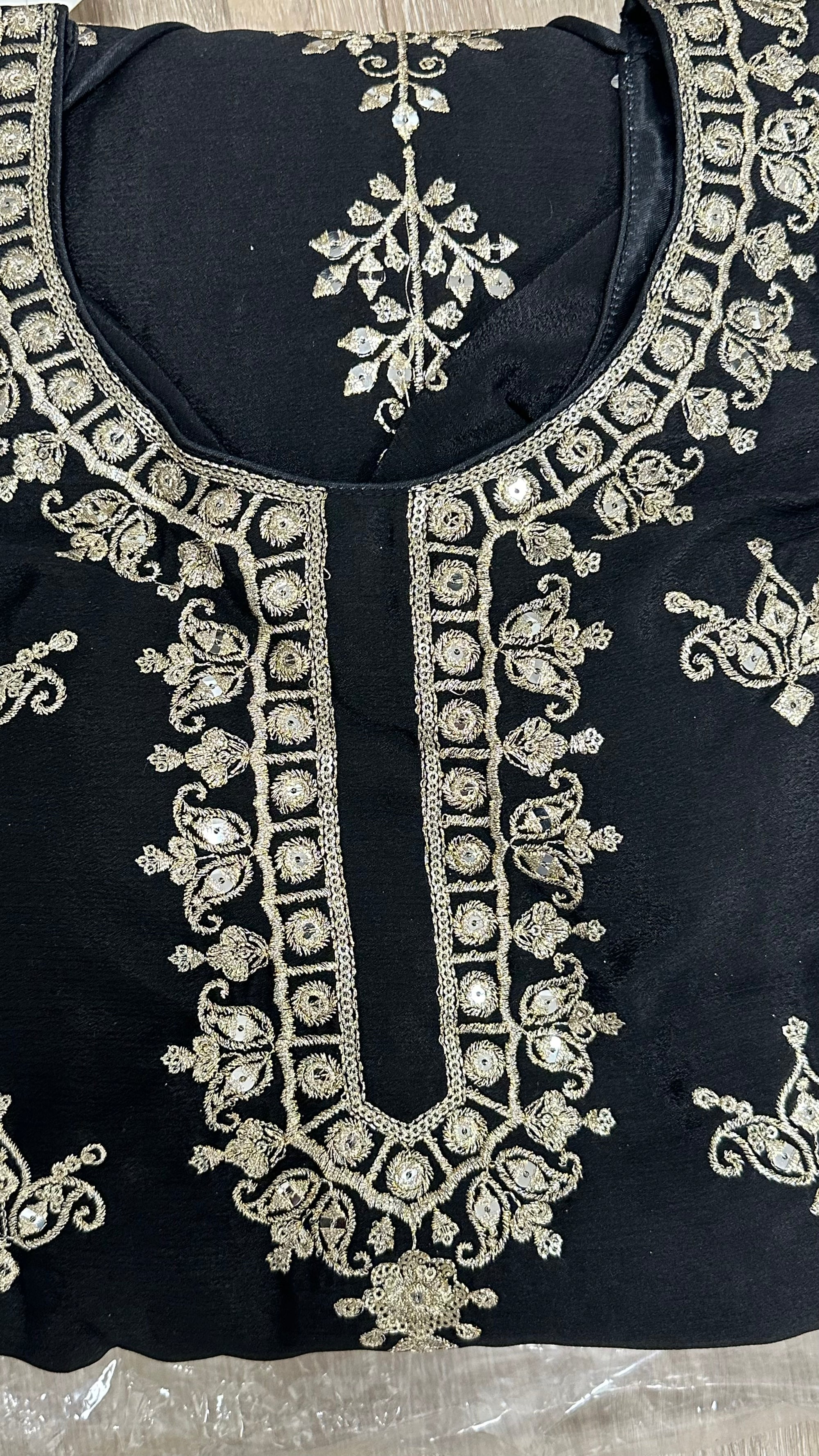 Gold Emb Sharara Suit