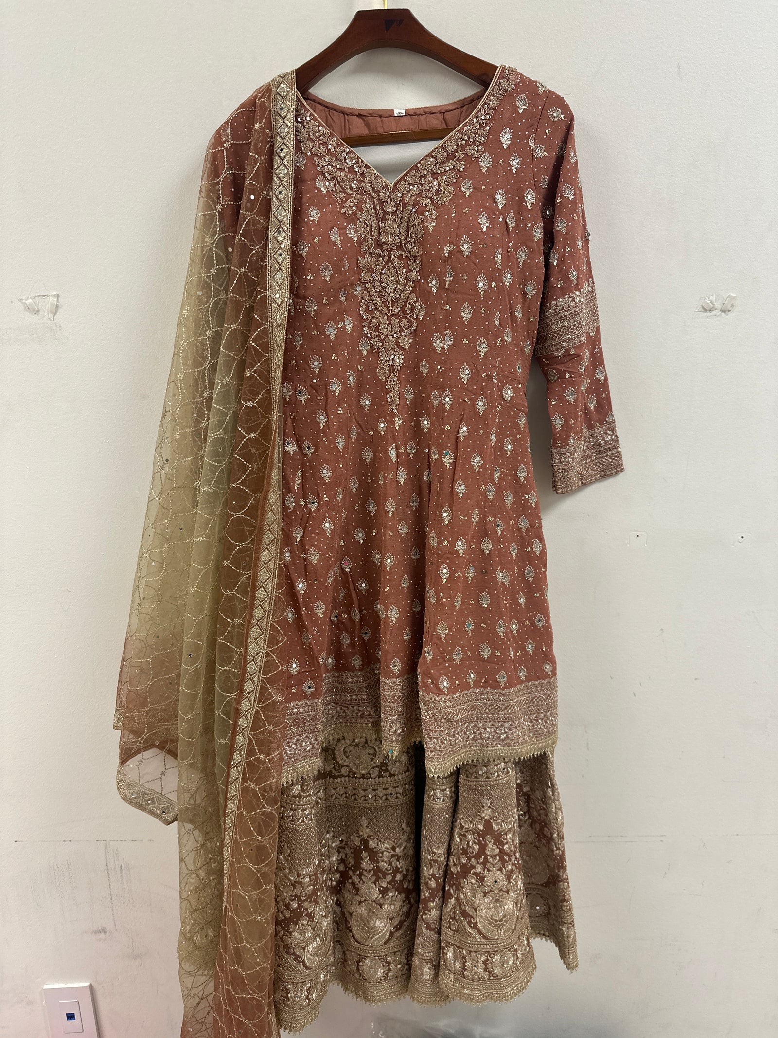 Mind Blowing Pakistani Style Sharara suit with A Line Shirt