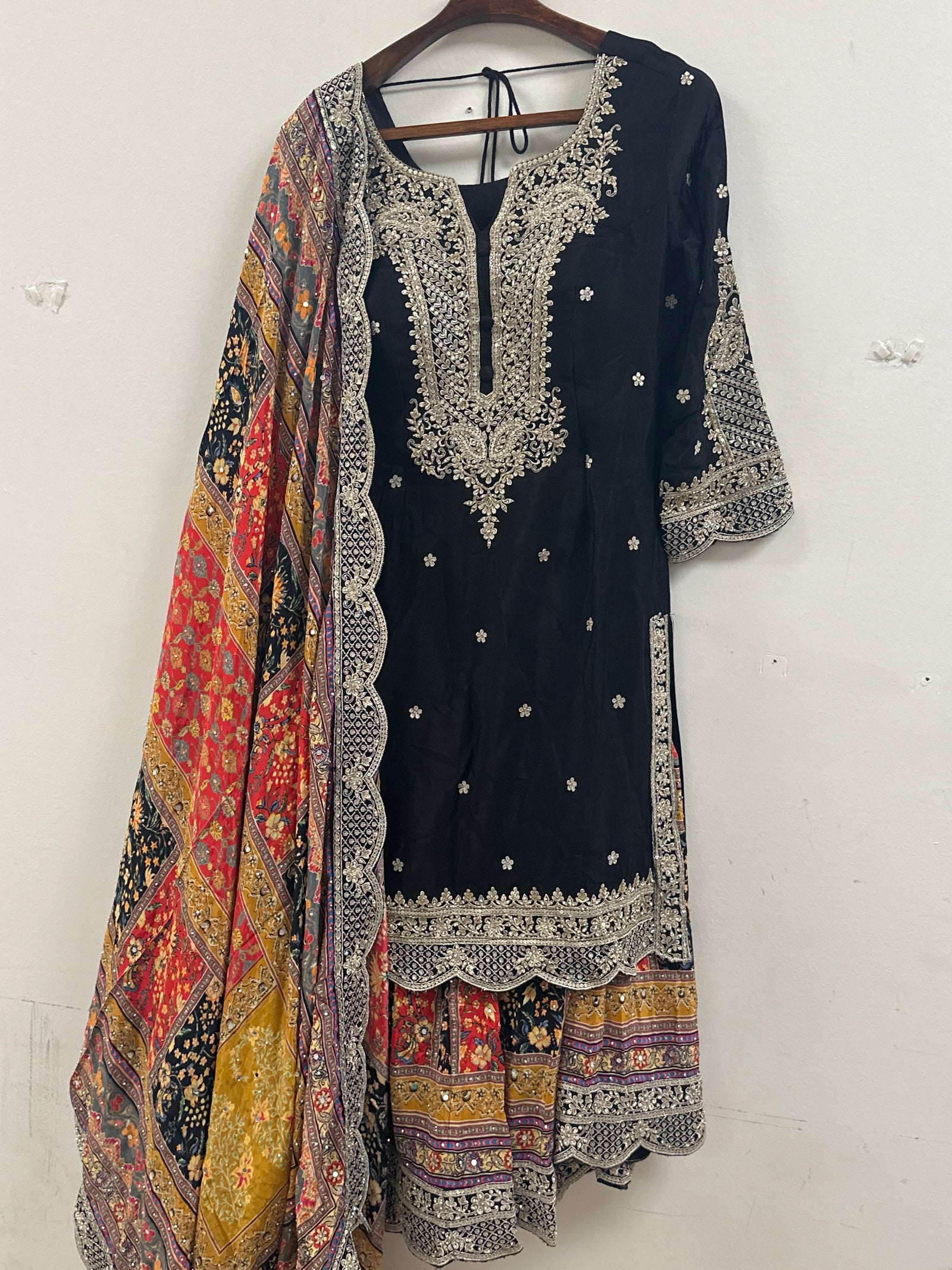 Multi Print Dupatta Gharara Suit