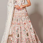 Thread Embroidery Long Shirt With Lehenga