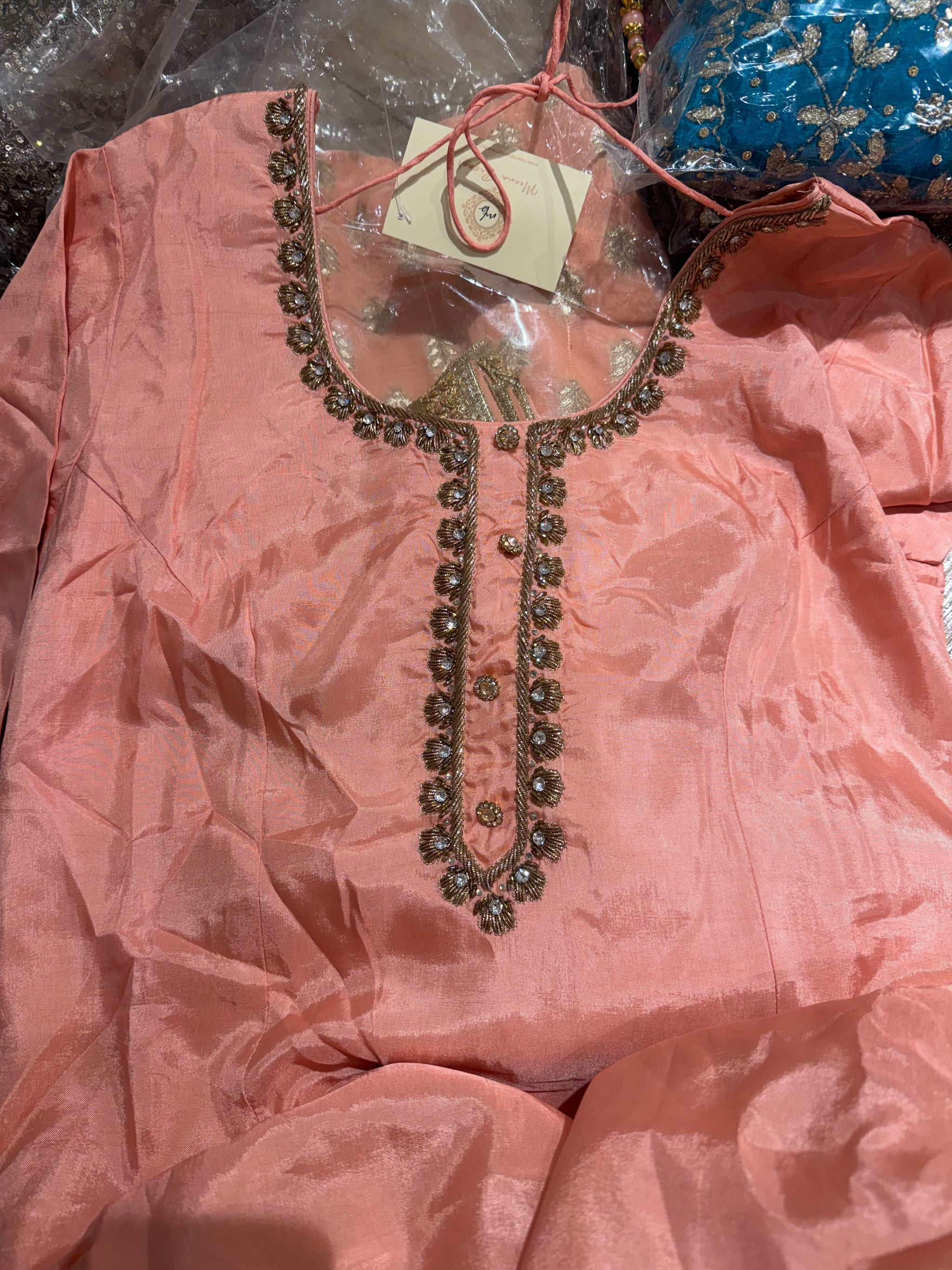 Gharara Suit with Copper Embroidery