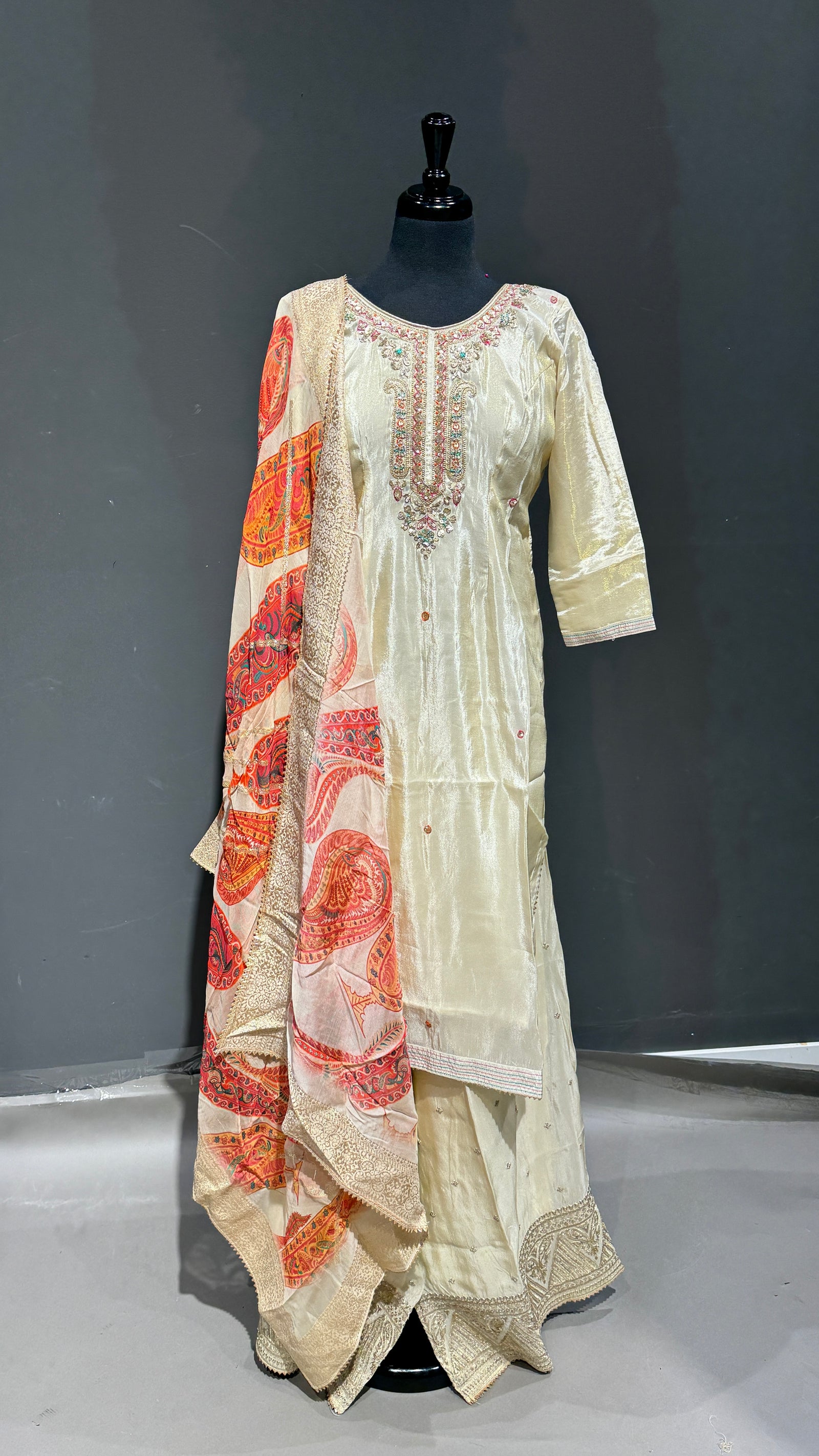 Sharara Suit with Printed Dupatta