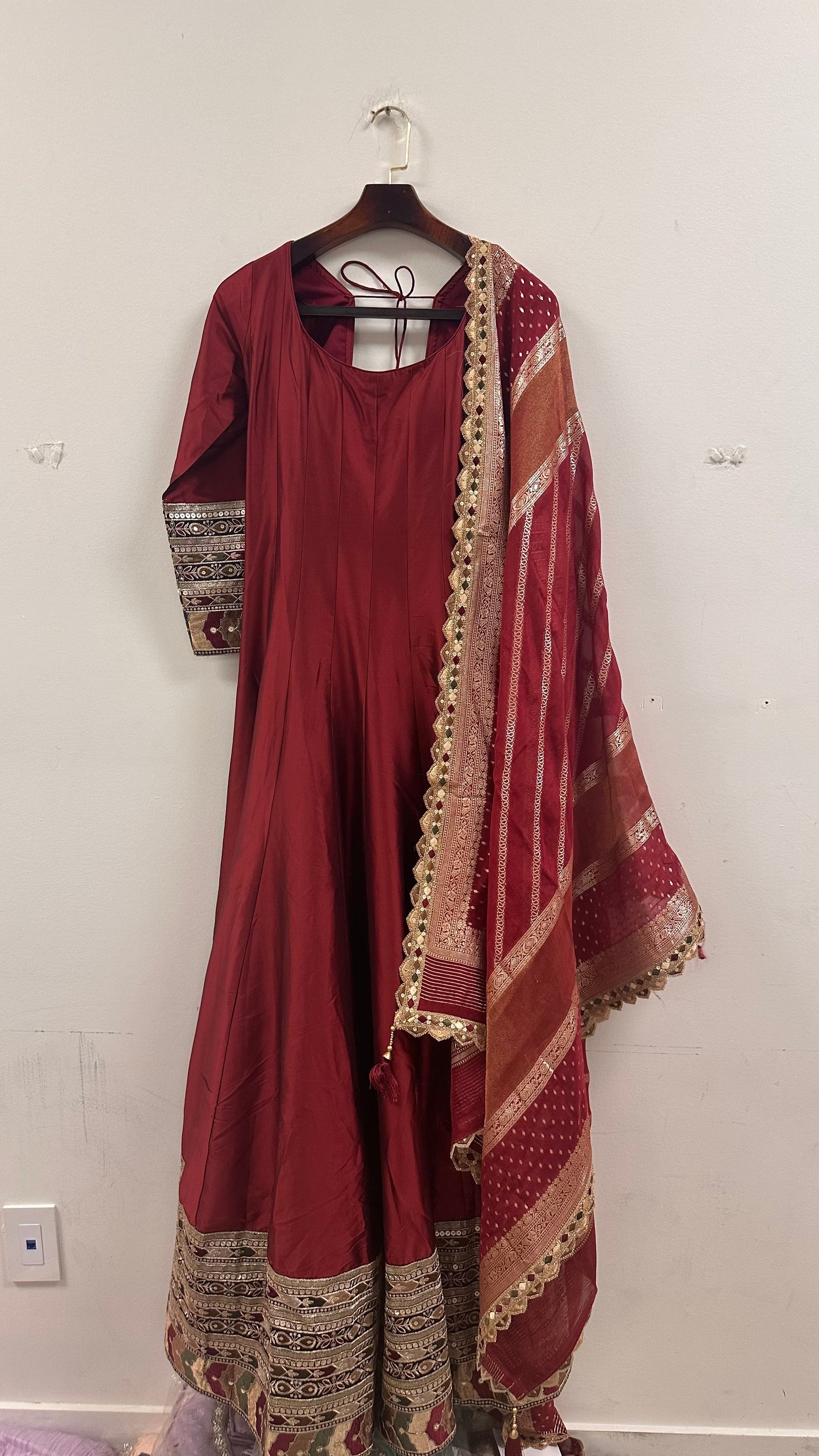 Silk Anarkali with Colourful Embroidery