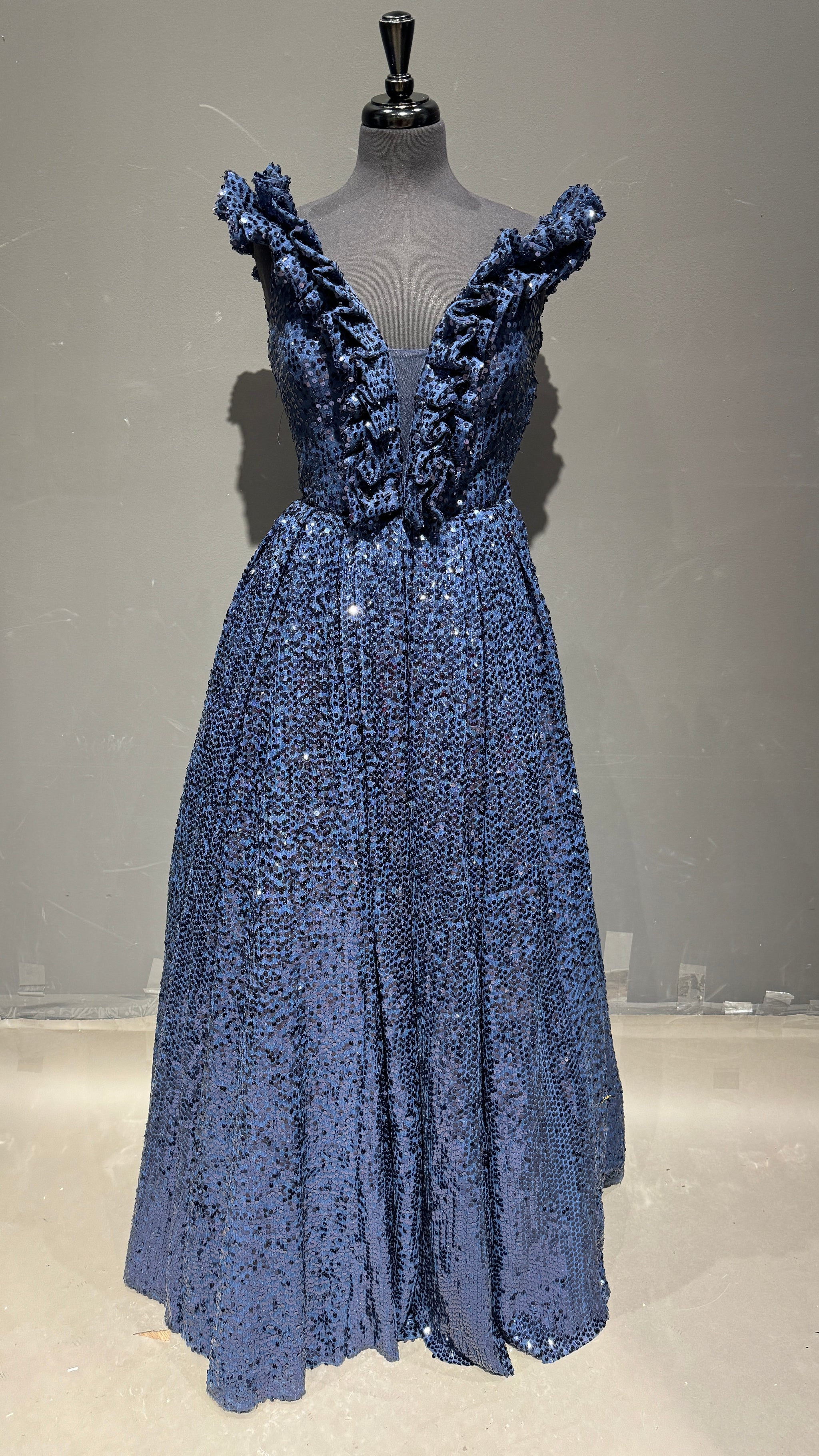 Modern Blue Sequin Gown: Contemporary Elegance