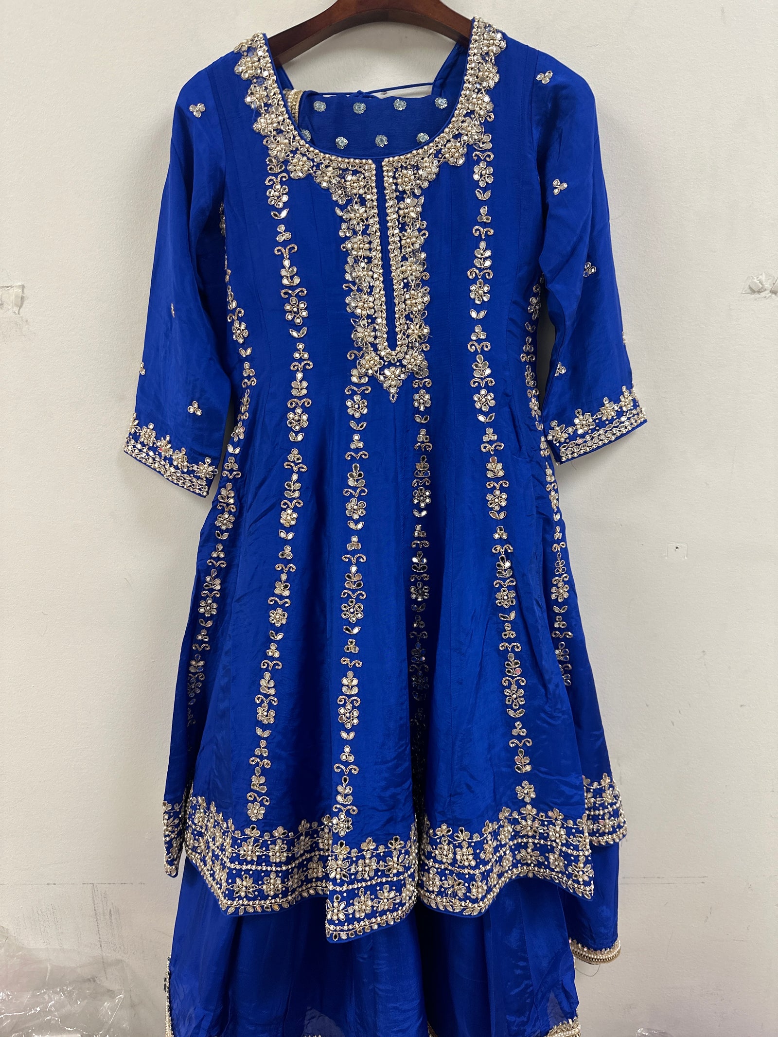 Magnificent Mirror Work Anarkali with Sharara Suit