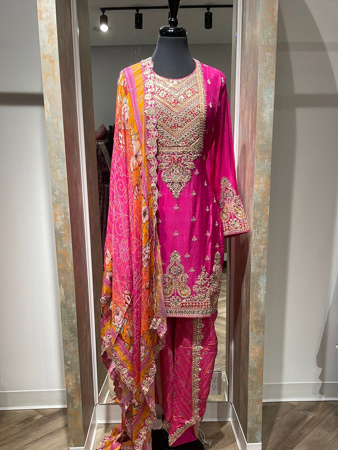 Colourful Dhoti Suit With Bandhani Dupatta