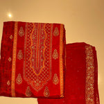 Unstitched Banarsi Suit With Crepe Dupatta