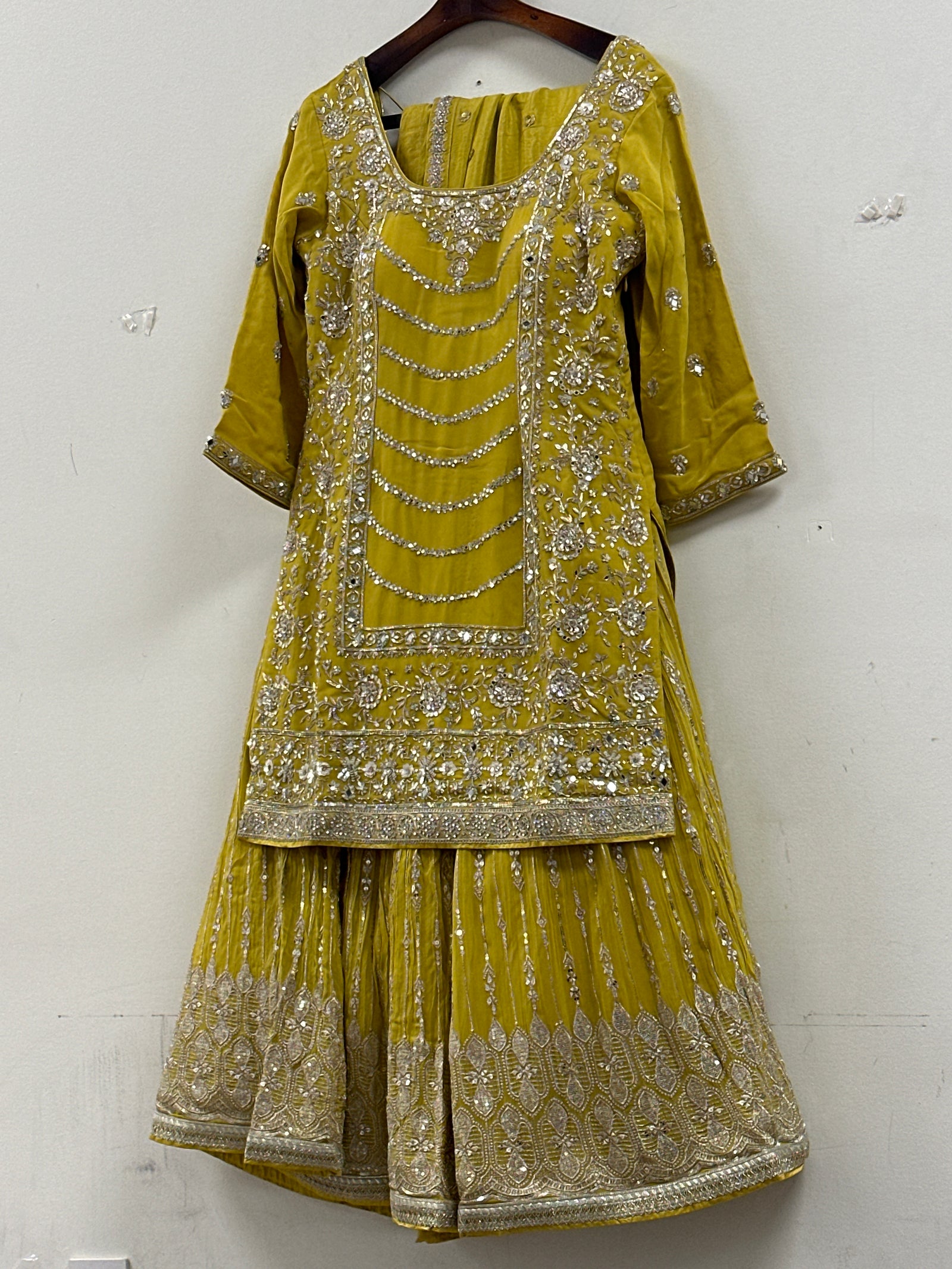 Beautiful Mirror Work Gharara Suit