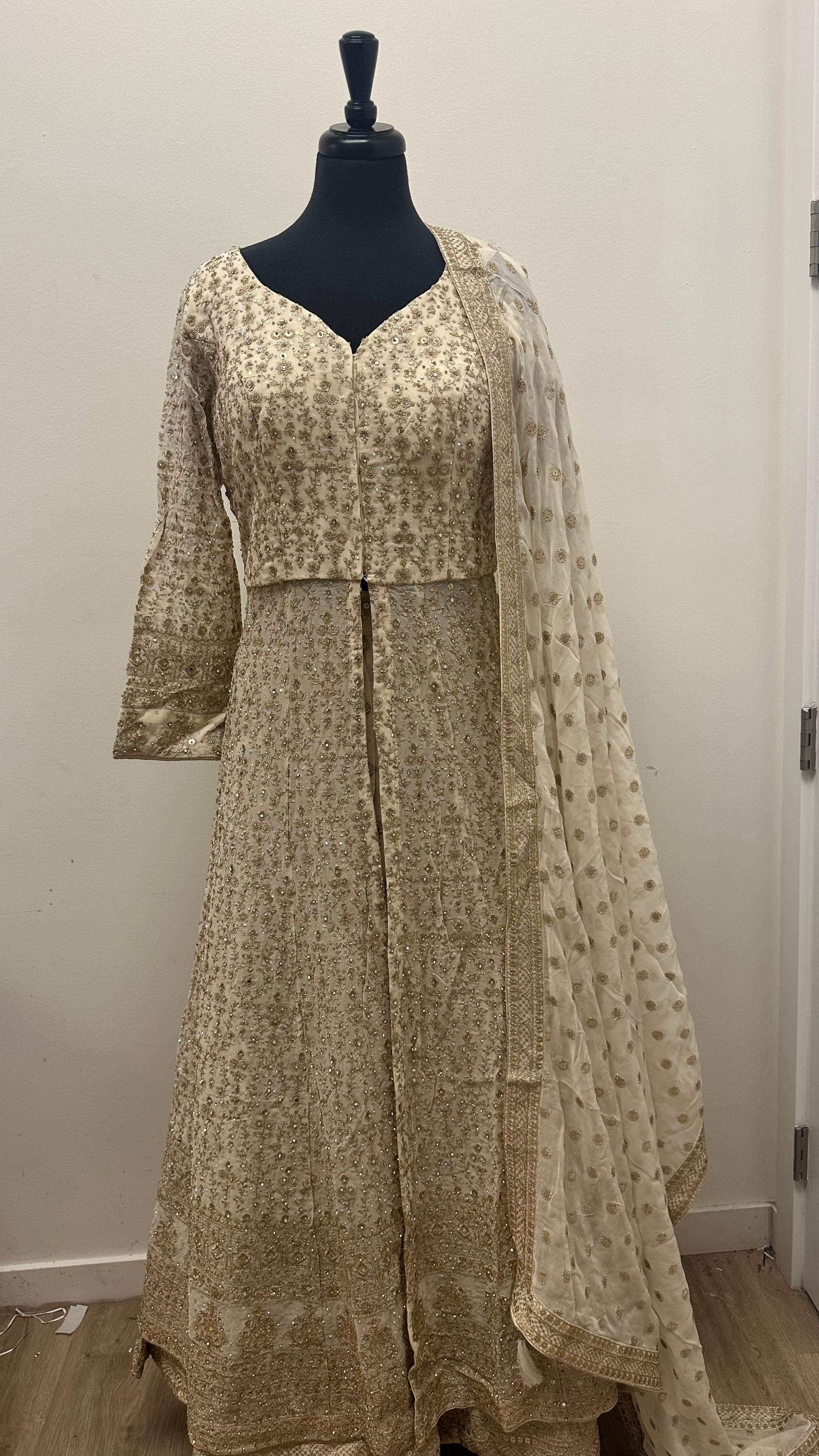 Long Shirt Lehenga full Embroided