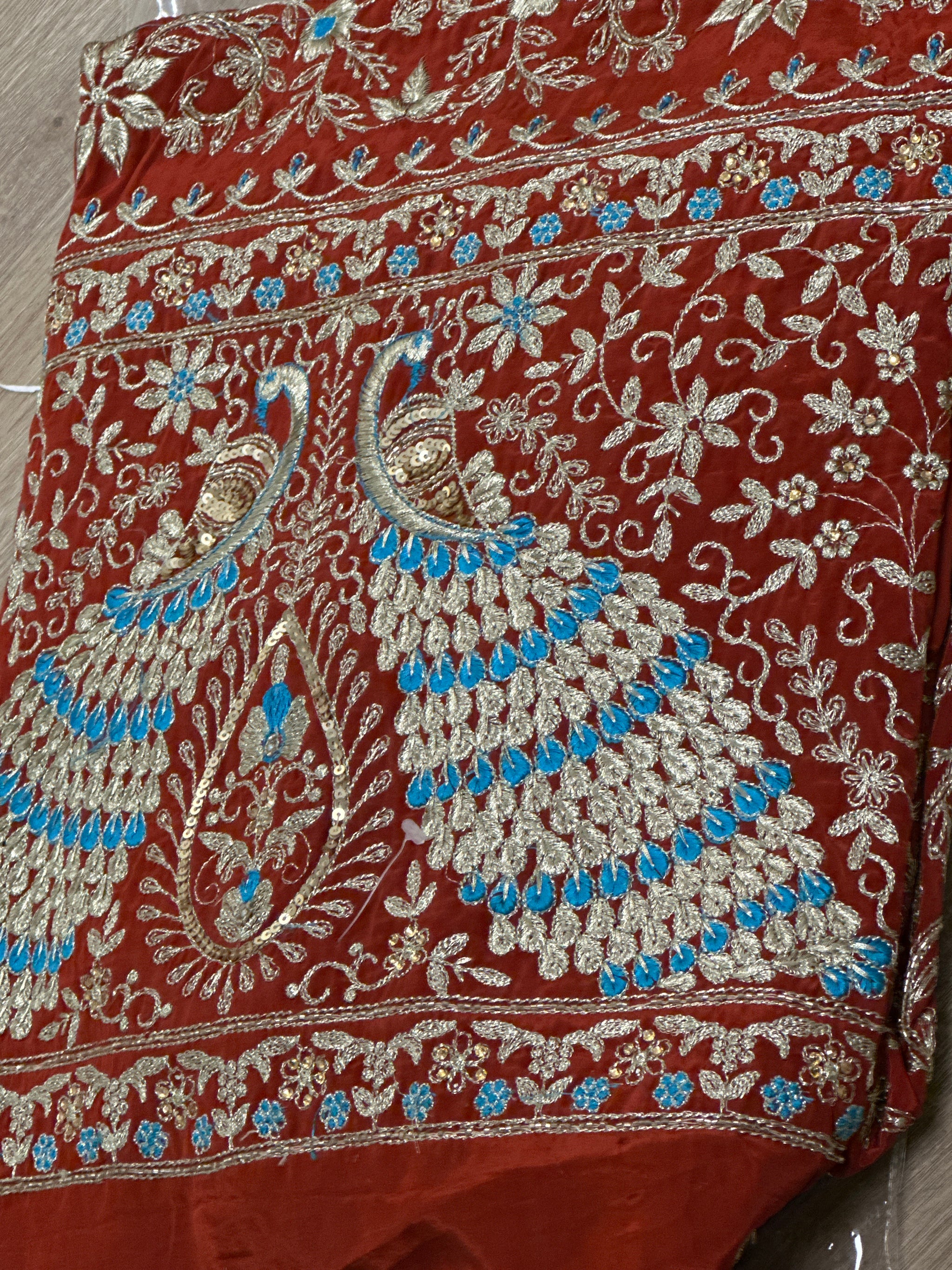 Peacock Design Unstitched Suit