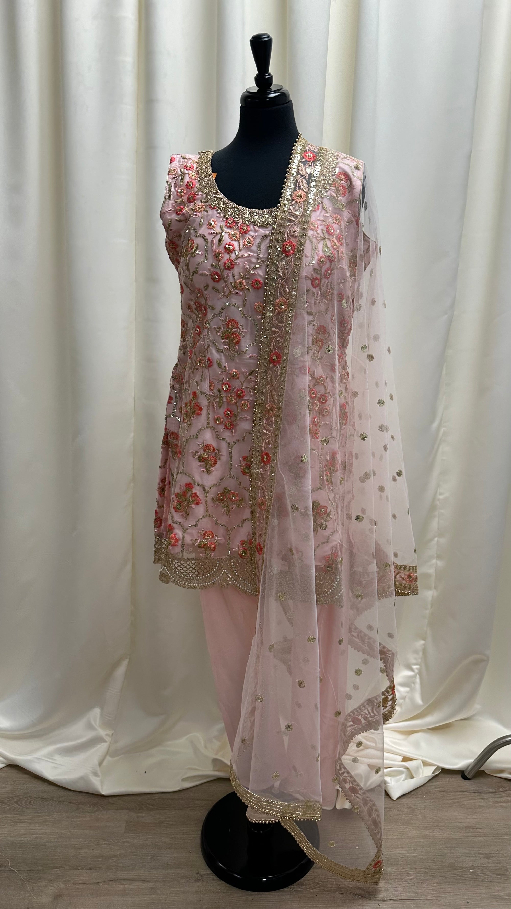 Floral Embroidery Pajami Suit