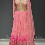 Doubel Shaded Sequins Anarkali with Mirror Work
