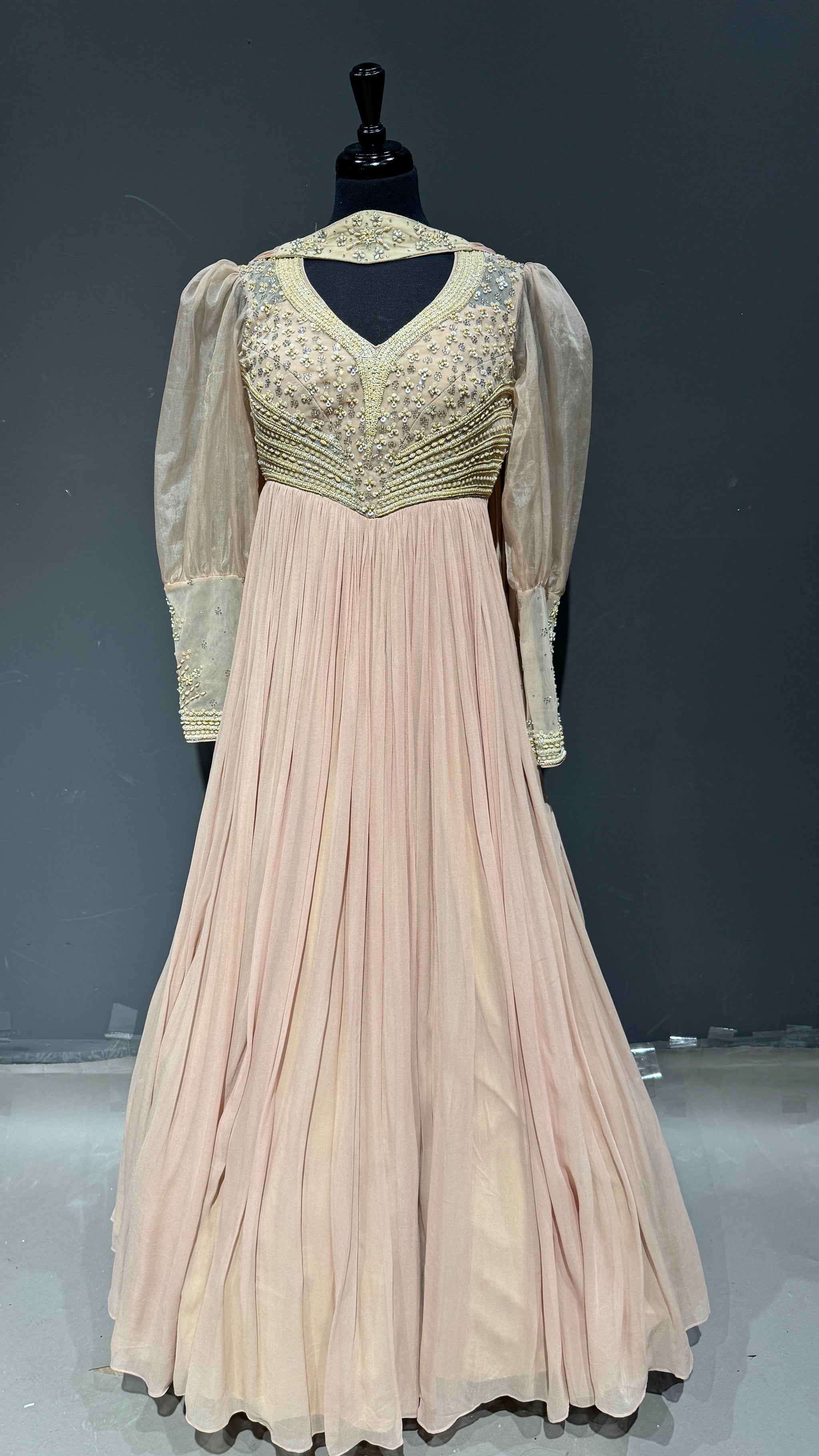Modern Anarkali Gown with Balloon Sleeves