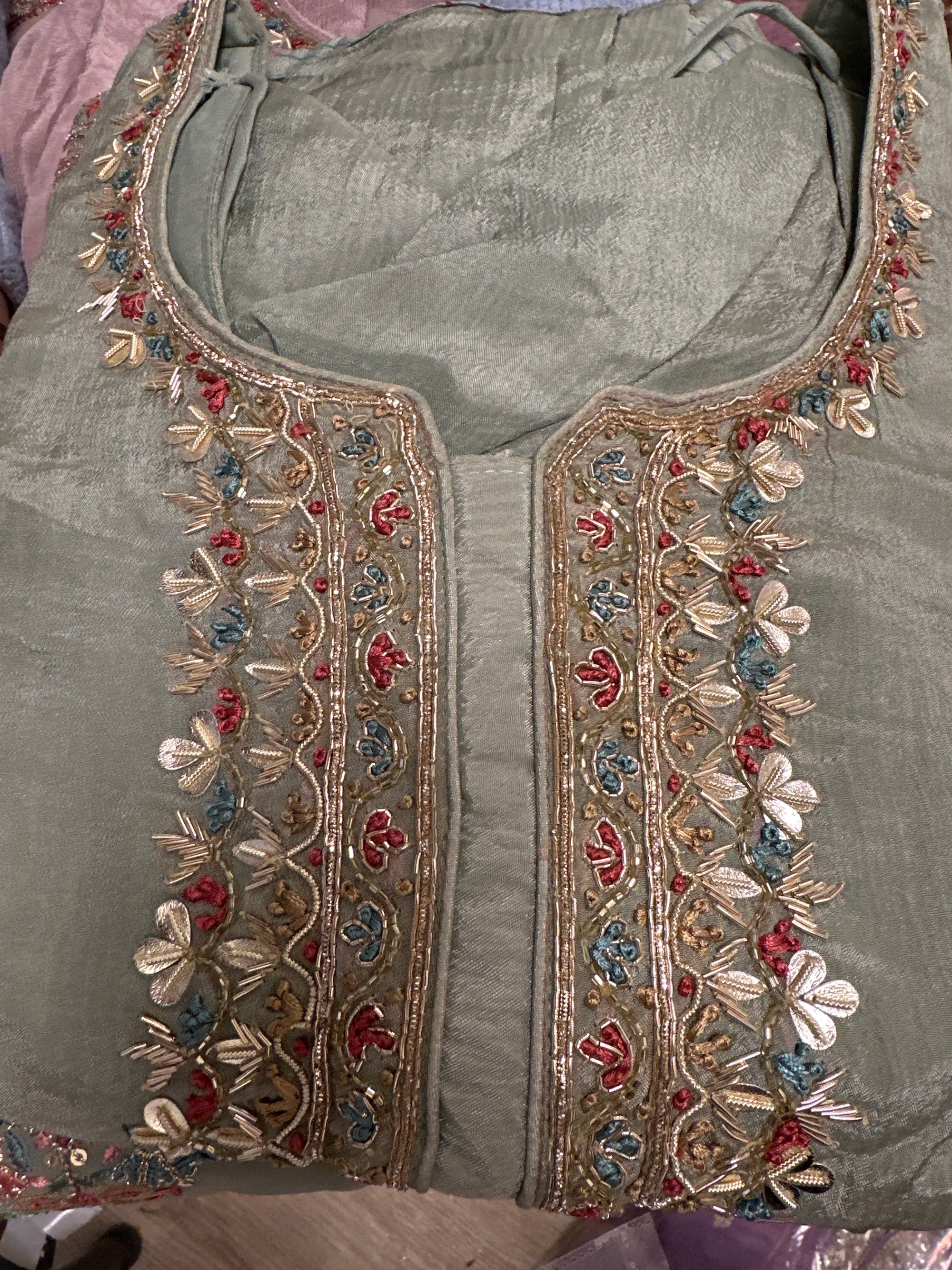 Stunning Sharara Leather Work Suit