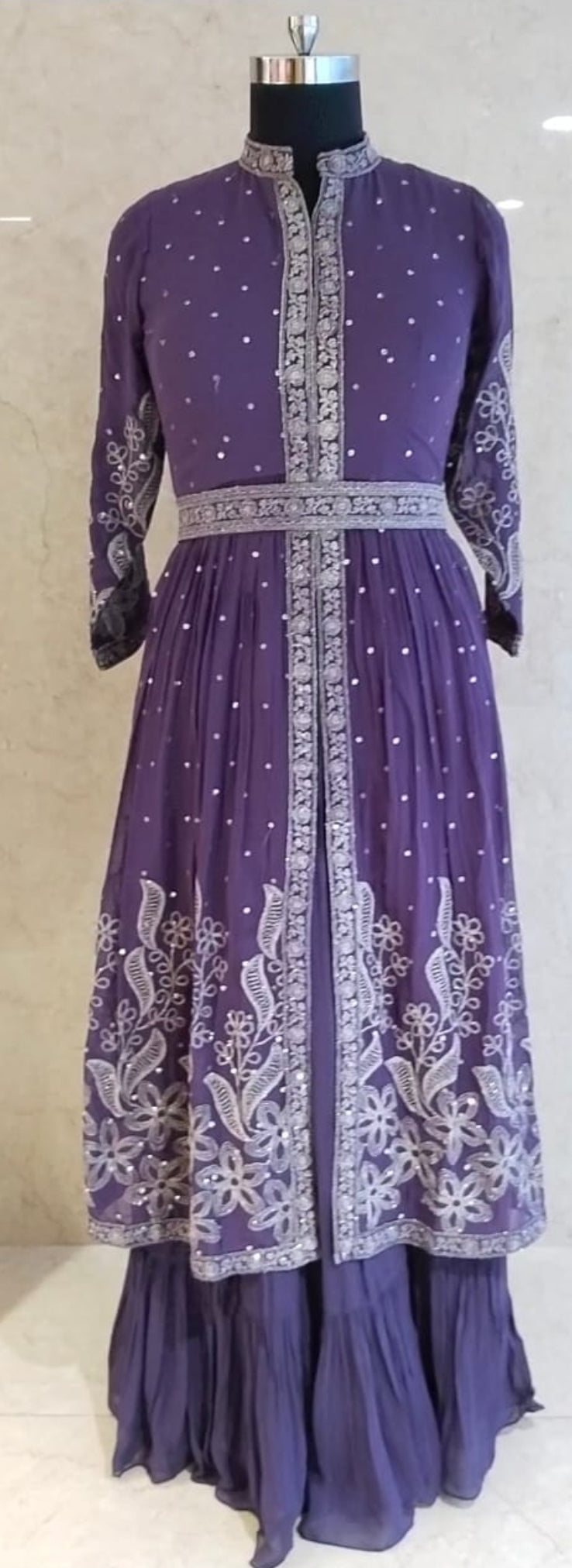 Long Shirt Gharara Suit With Belt