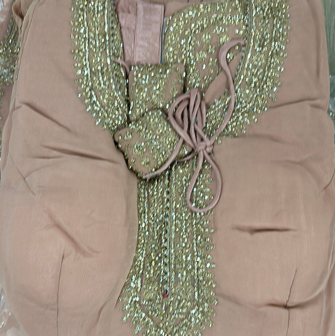 Stone embroidered gharara