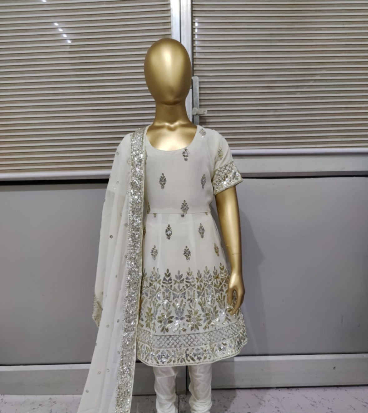 Elegant Girl's Anarkali with Pajami Suit