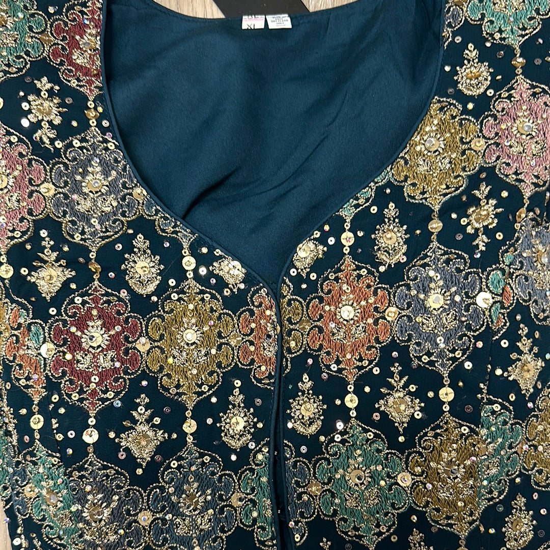 Thread Embroidery Jacket with Sharara