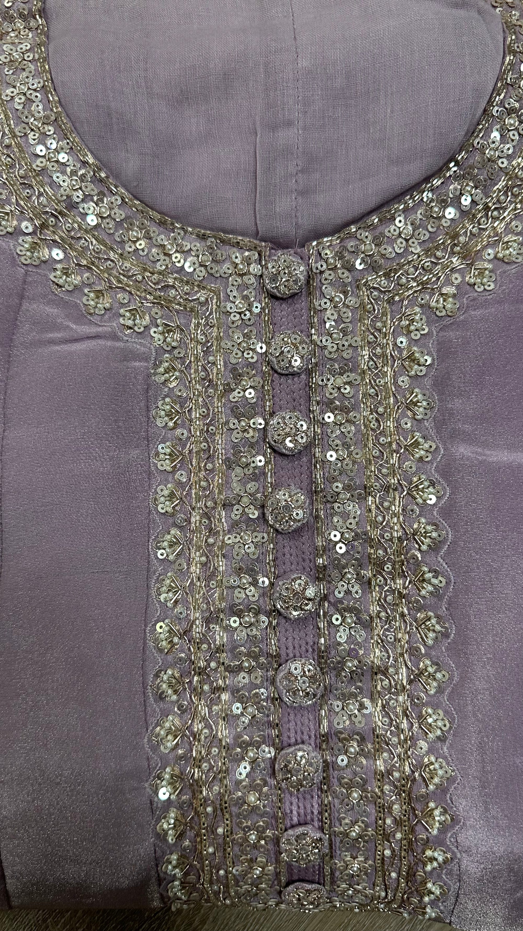 Shimmery Anarkali Suit With Jaal Embroidery Dupatta