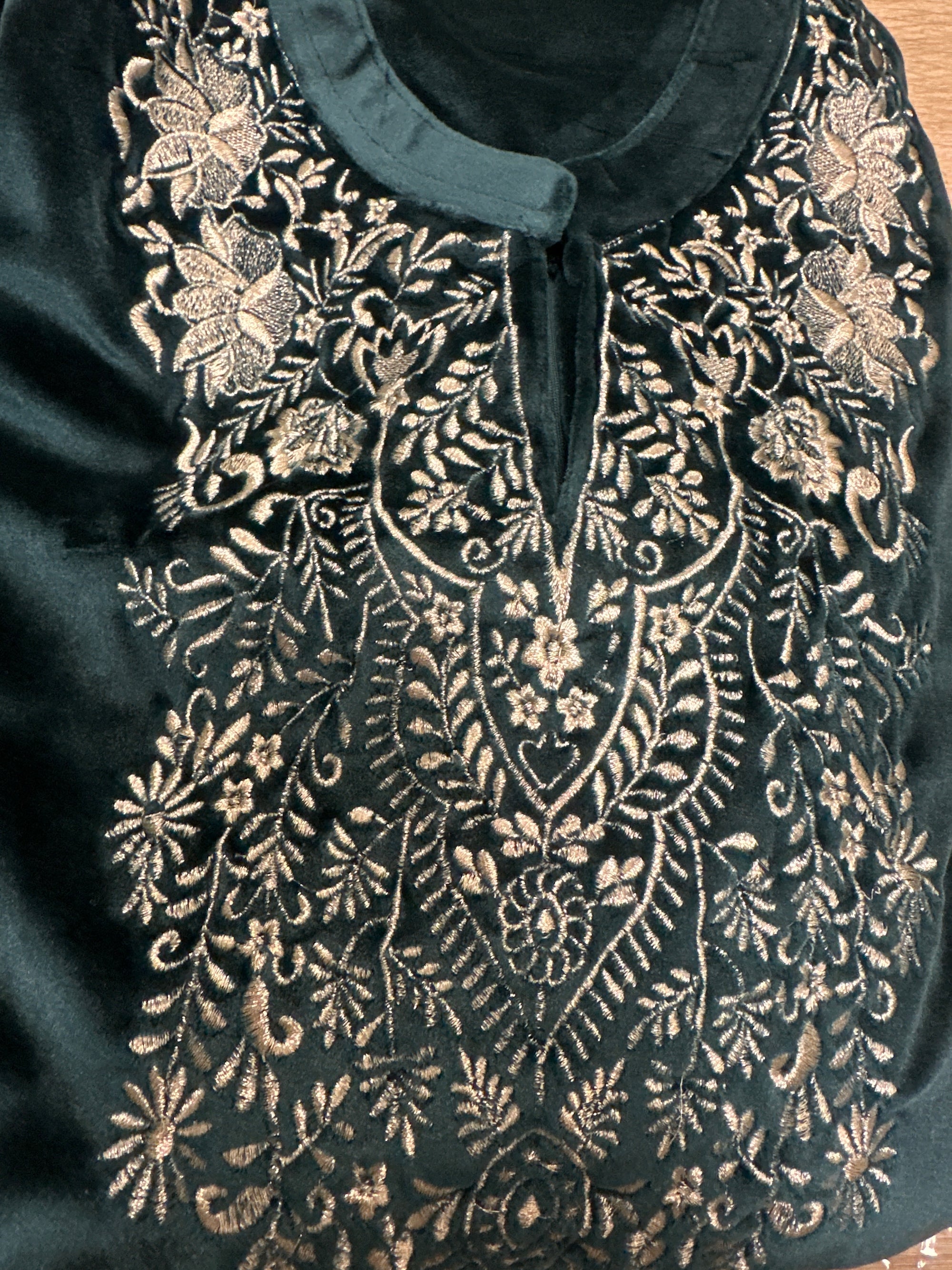 Beautiful Embroidered Velvet Suit