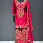 Heavy Floral Thread Work Sharara Suit